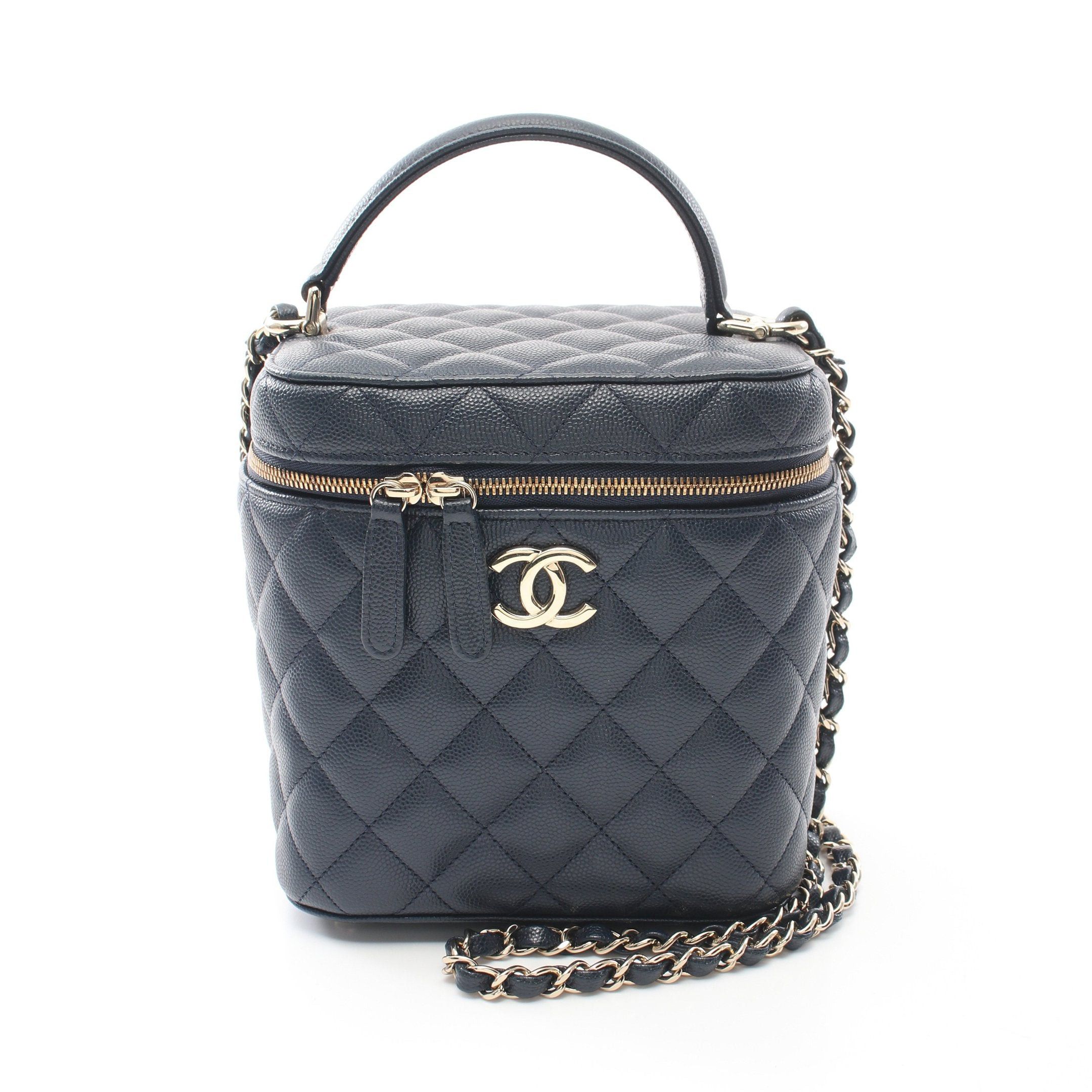 Chanel Chanel Matelasse Chain Shoulder Bag Caviar Skin Navy Gold Hardware Size ONE SIZE - 1 Thumbnail