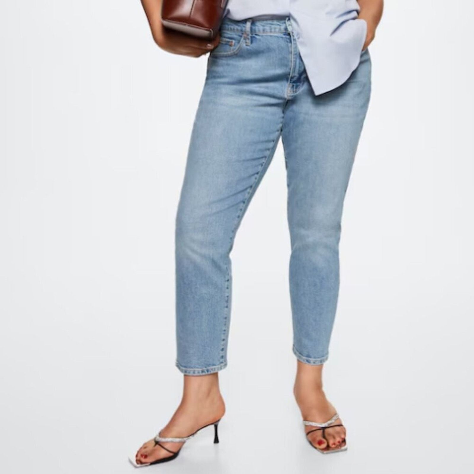 Mango Mango MNG Slim Cropped Blue Jeans NWT Plus 16 Size 38" / US 16 / IT 52 - 6 Thumbnail