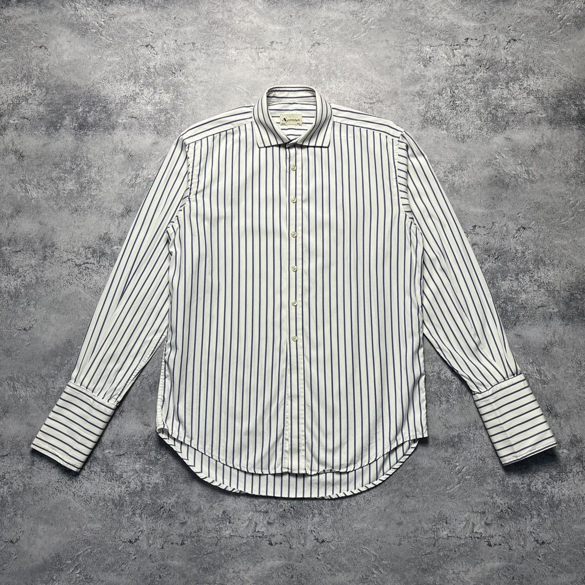 Aquascutum × Designer × Vintage Vintage Aquascutum Striped Shirt Button Up Streetwear Size US M / EU 48-50 / 2 - 1 Thumbnail