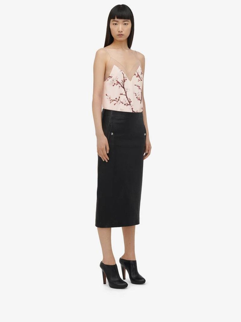 Alexander McQueen o1srvl11e0326 Cherry Blossom Camisole Top in Multicolor Size L / US 10 / IT 46 - 3 Thumbnail