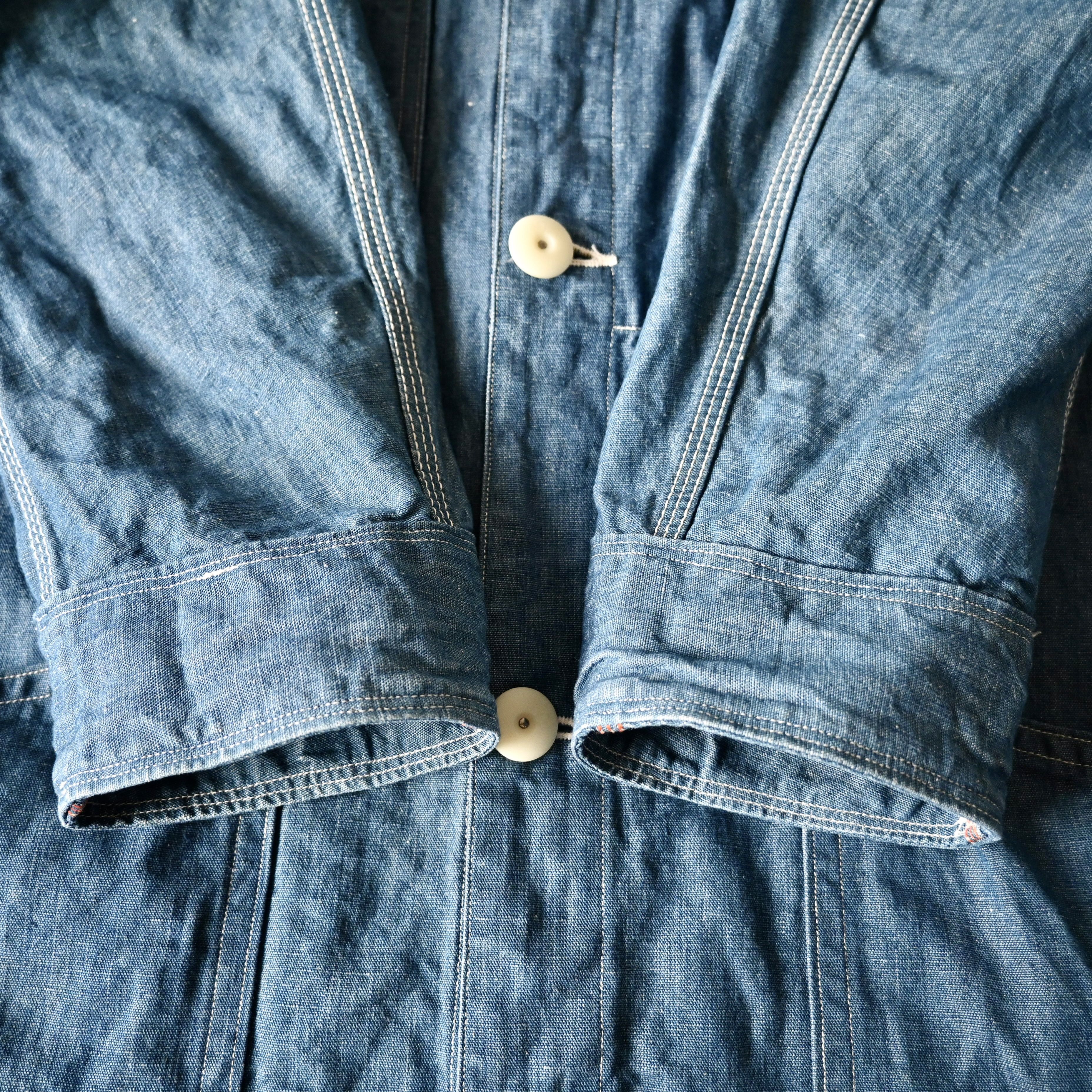 Beams Plus VTG 2000s BEAMS Plus cotton linen chambray engineer coat Size US S / EU 44-46 / 1 - 24 Thumbnail