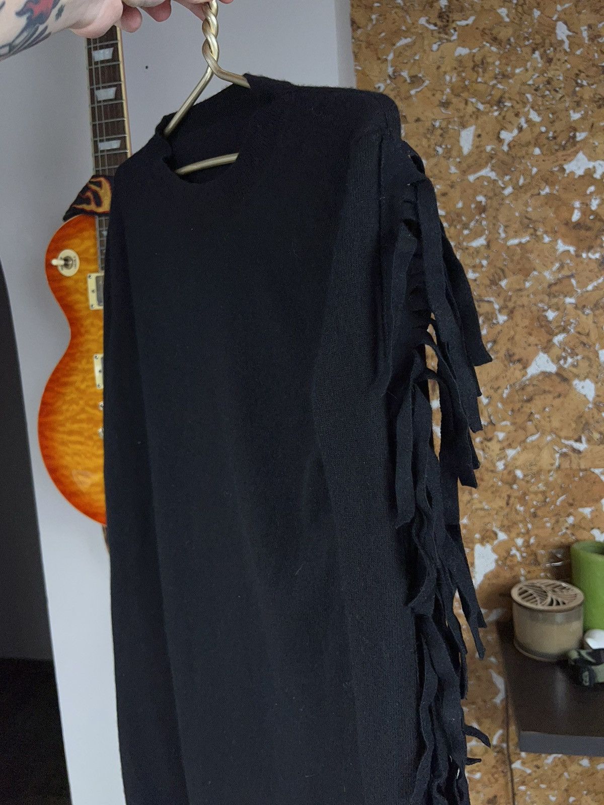 Maison Margiela Maison Margiela MM6 Long Sweater Black Fringe Tunic Dress Size S / US 4 / IT 40 - 15 Thumbnail