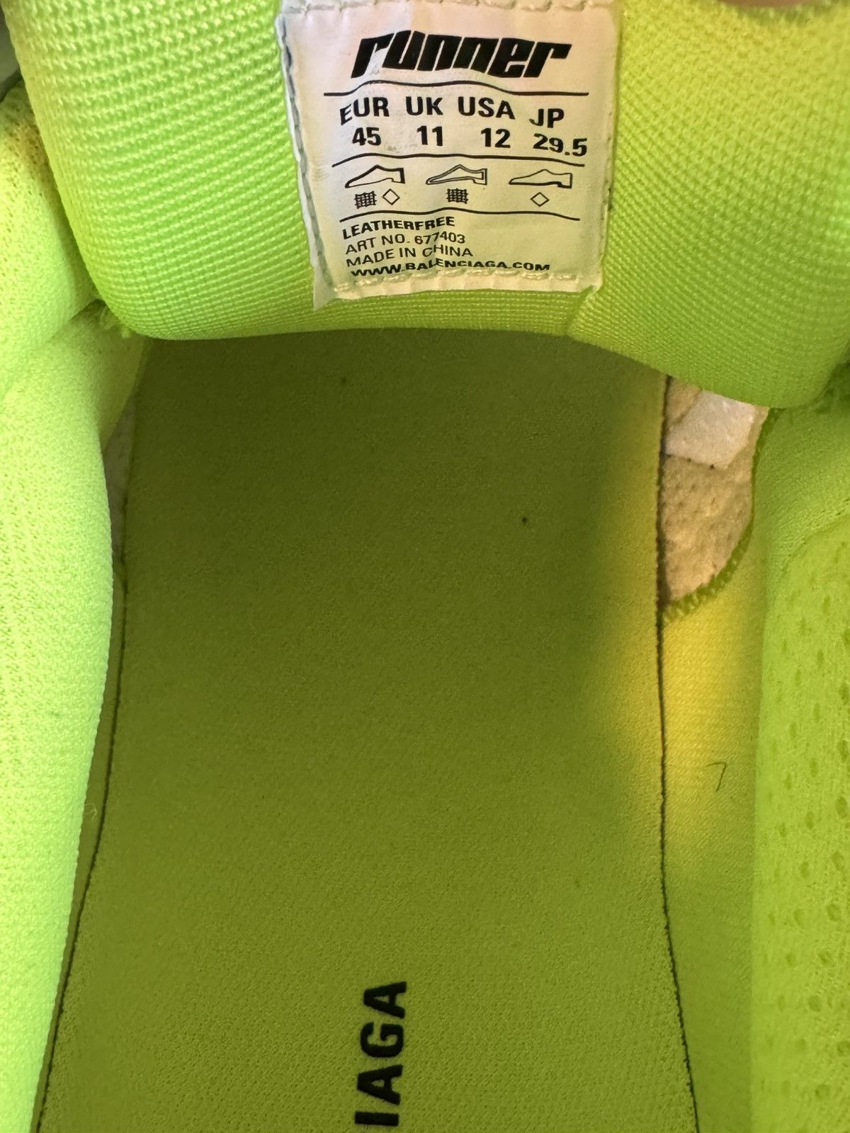 Balenciaga Balenciaga Runner White Neon Size US 12 / EU 45 - 7 Thumbnail