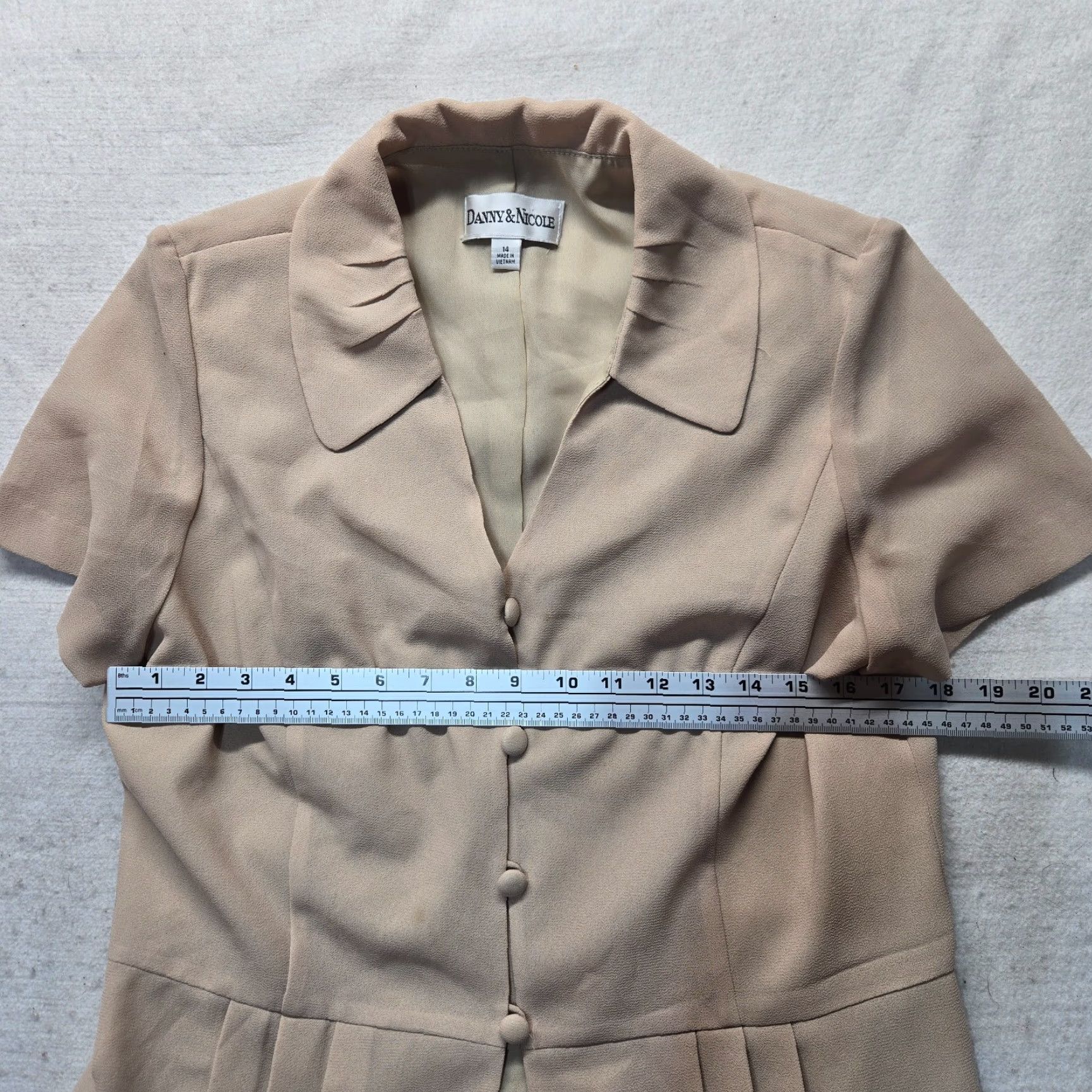 Vintage Danny & Nicole Jacket Women Adult 14 Beige Long Sleeve Button Front Lightweight 4-Button Blazer - 90s Style Mens Womens Size L / US 10 / IT 46 - 5 Thumbnail