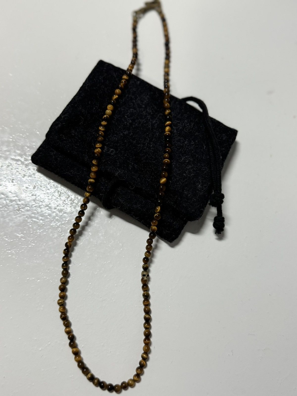 John Varvatos John Varvatos SKULL BEADED NECKLACE 24” Tigers-Eye Size ONE SIZE - 3 Thumbnail