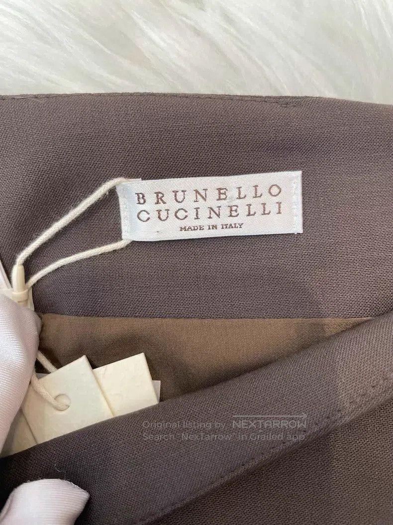 Brunello Cucinelli Brunello Cucinelli Dark Brown Wool Short Skirt Size 27" / US 4 / IT 40 - 8 Thumbnail