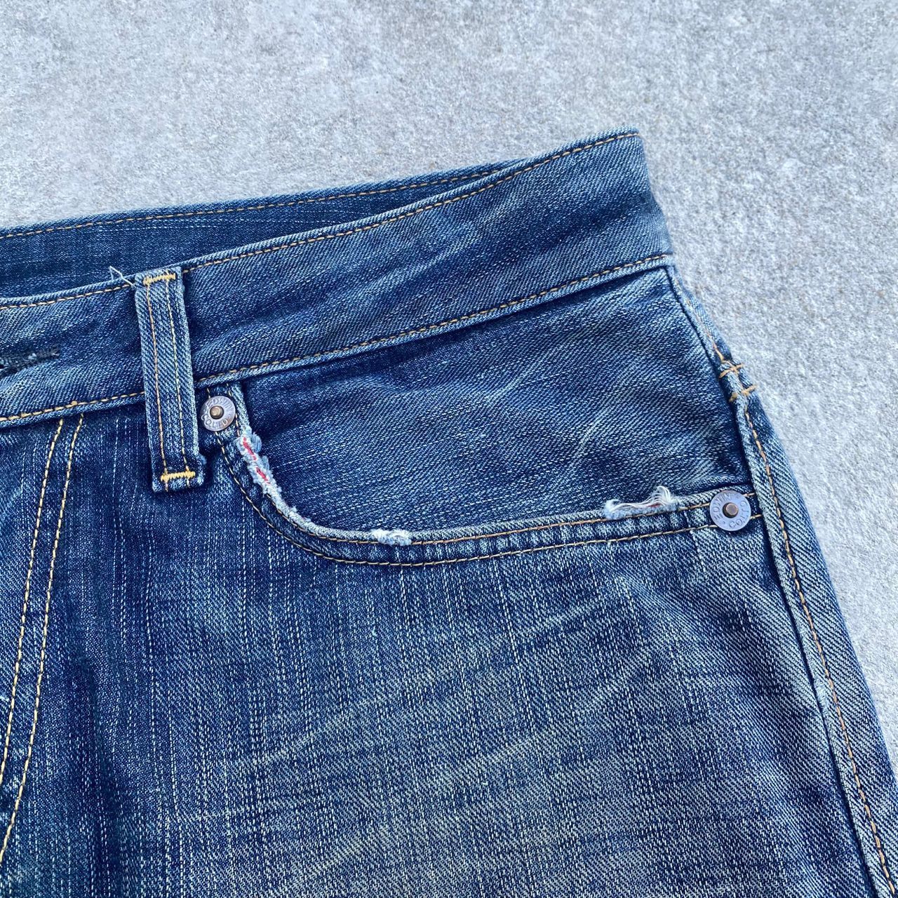 If Six Was Nine Vintage Edwin 503 Blue Trip Egdeline Distressed Denim Size US 36 / EU 52 - 10 Thumbnail