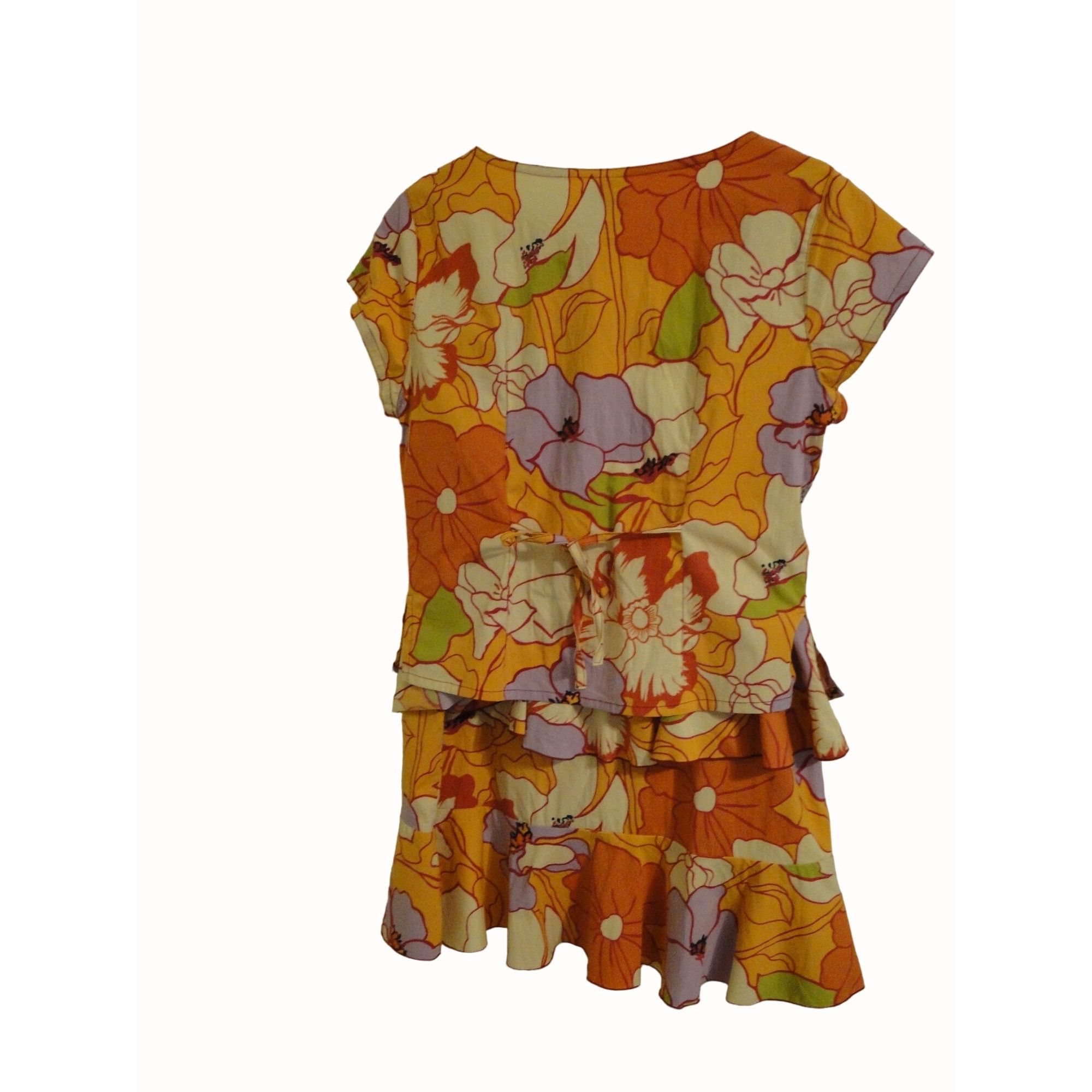 Globe-Trotter Globe Trotter Bali Top Skirt Set XL L Orange Beaded Snap Ruf Size XL / US 12-14 / IT 48-50 - 5 Thumbnail