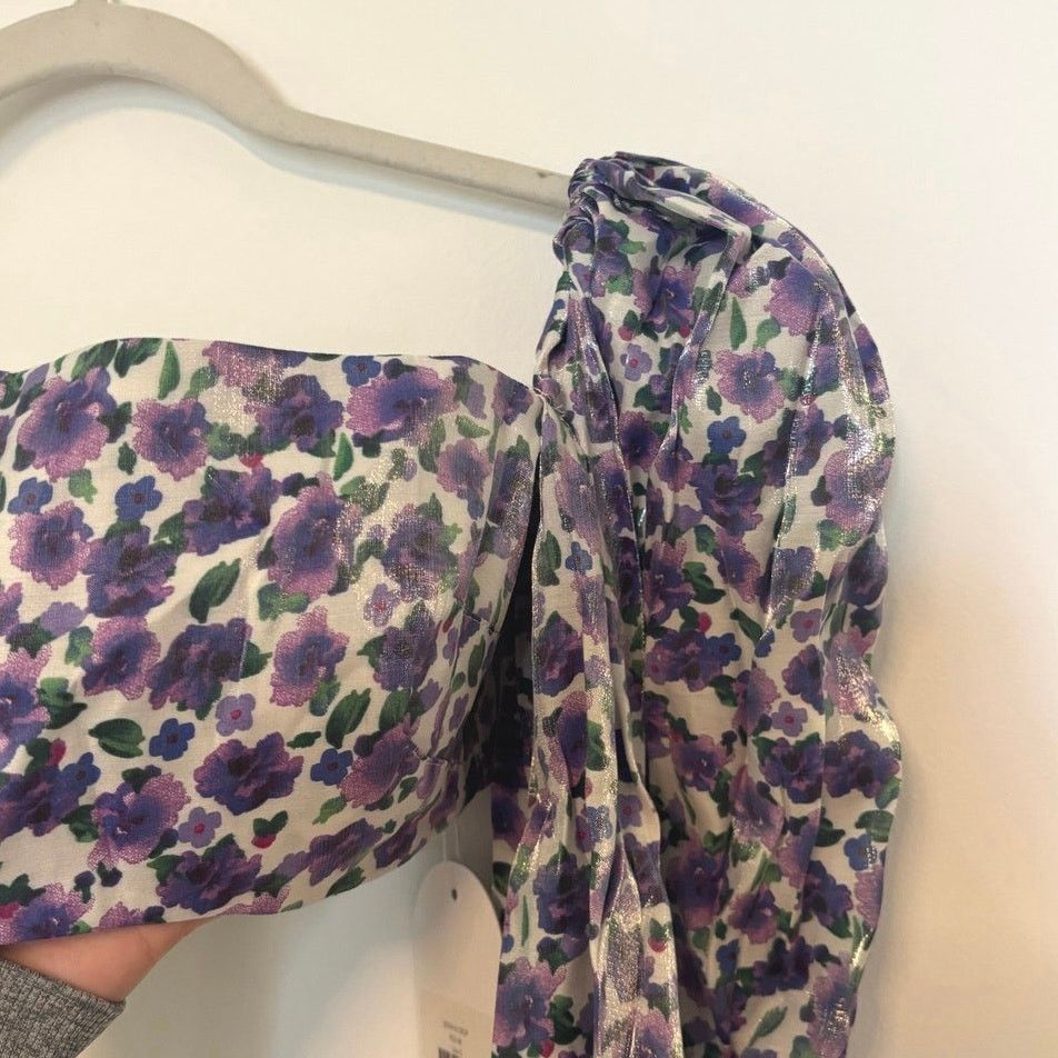 REVOLVE NWT Rumer Soraya Floral Crop Top Lilac Size Small Size S / US 4 / IT 40 - 5 Thumbnail