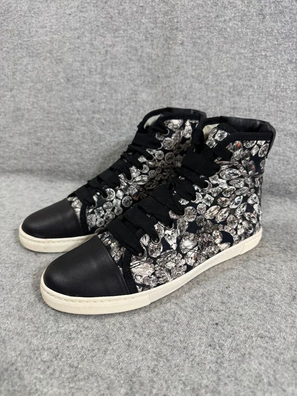 Lanvin Lanvin Jewels Diamond Print Leather Canvas High Sneakers 37 Size US 7 / IT 37 - 7 Thumbnail