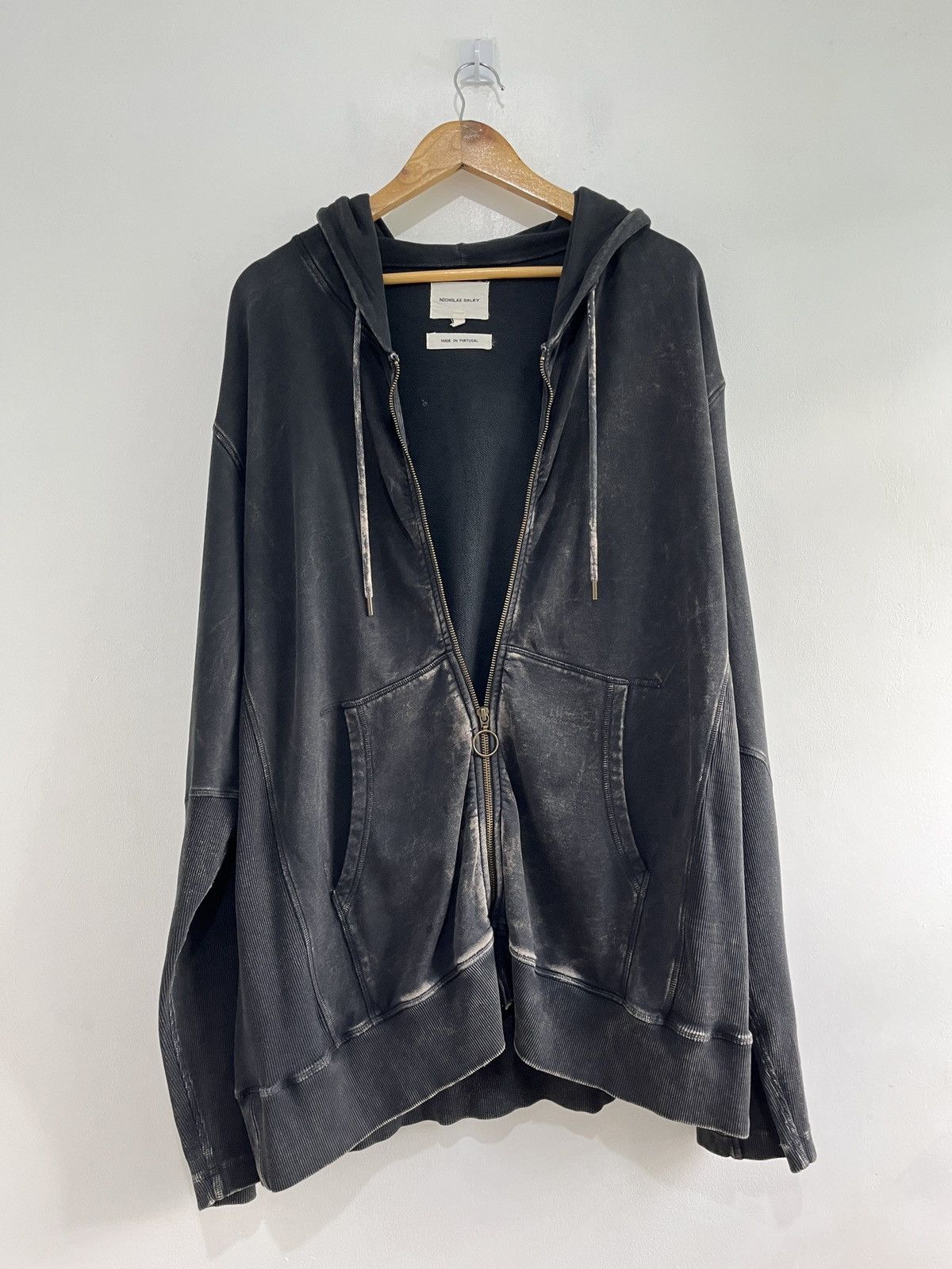 Nicholas Daley Rain Drop Cotton-Jersey Zip-Up Hoodie Size US L / EU 52-54 / 3 - 4 Thumbnail