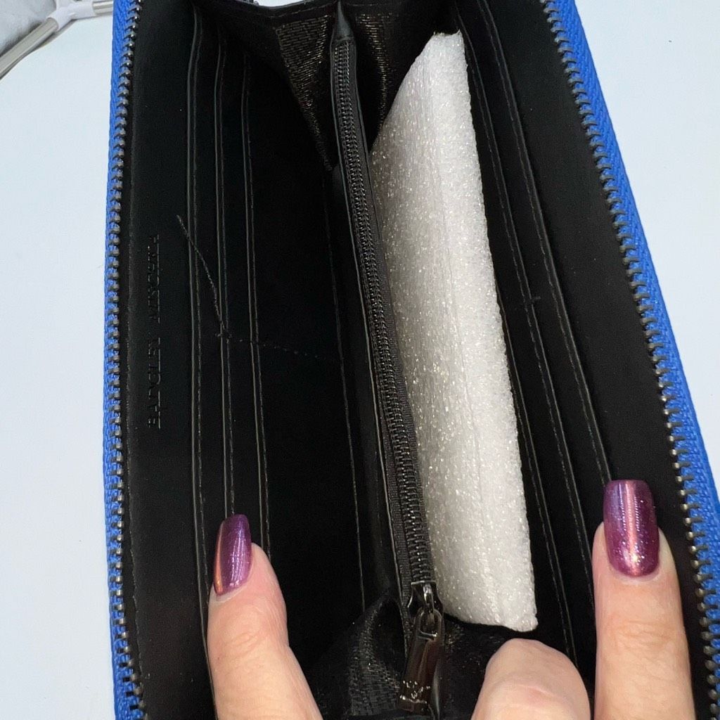 Badgley Mischka Badgly Mischka Faux Leather Long Zip around Wallet in Electric Blue Size ONE SIZE - 8 Thumbnail