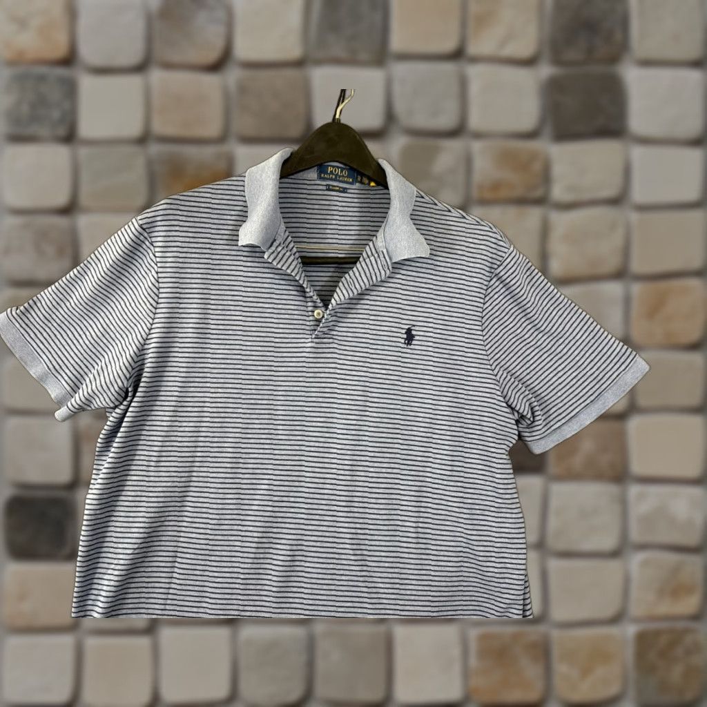 Polo Ralph Lauren Polo Ralph Lauren Polo Shirt Mens XL Blue Striped Classic Fit Short Sleeve Logo Sports Performance Golf Shirt Size US XL / EU 56 / 4 - 1 Thumbnail