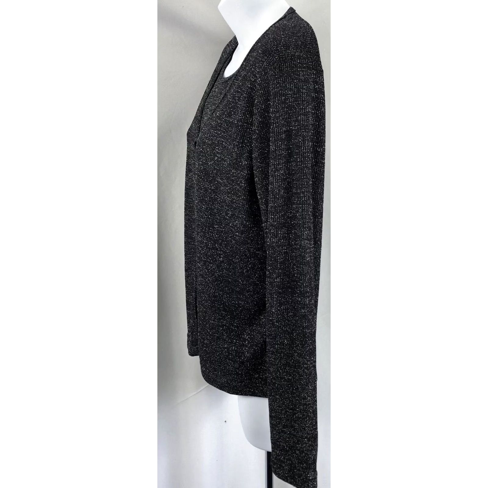 Vintage VINTAGE Jonathan Martin Cardigan Sweater Top M Black Glitter 90s Y2K Glam, Women, Sweater, Cardigan, Black Glitter Metallic 90s Y2K Glam Size M / US 6-8 / IT 42-44 - 2 Thumbnail