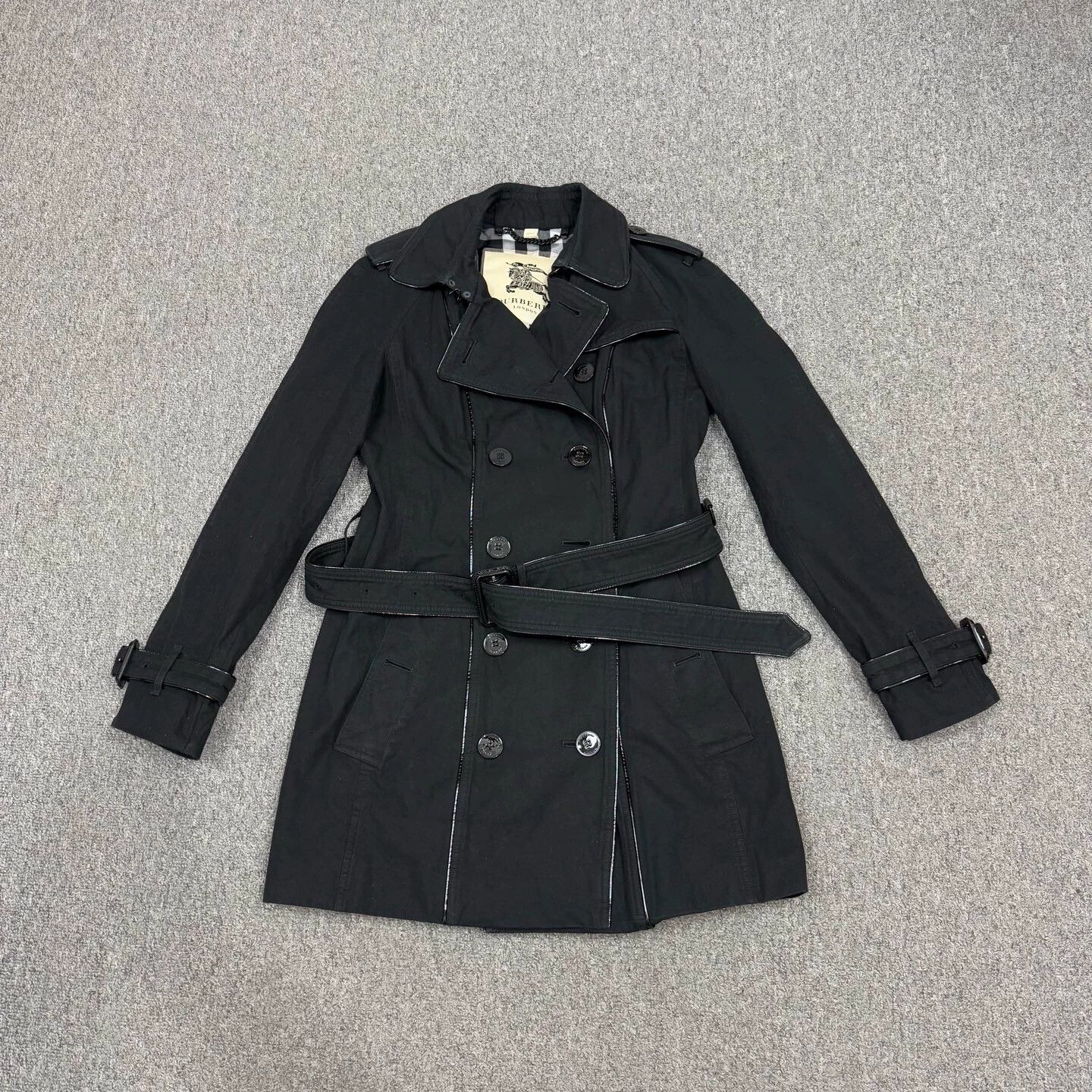Burberry Burberry Black Check Lined Wool Coat UK8 99% New Size M / US 6-8 / IT 42-44 - 1 Thumbnail