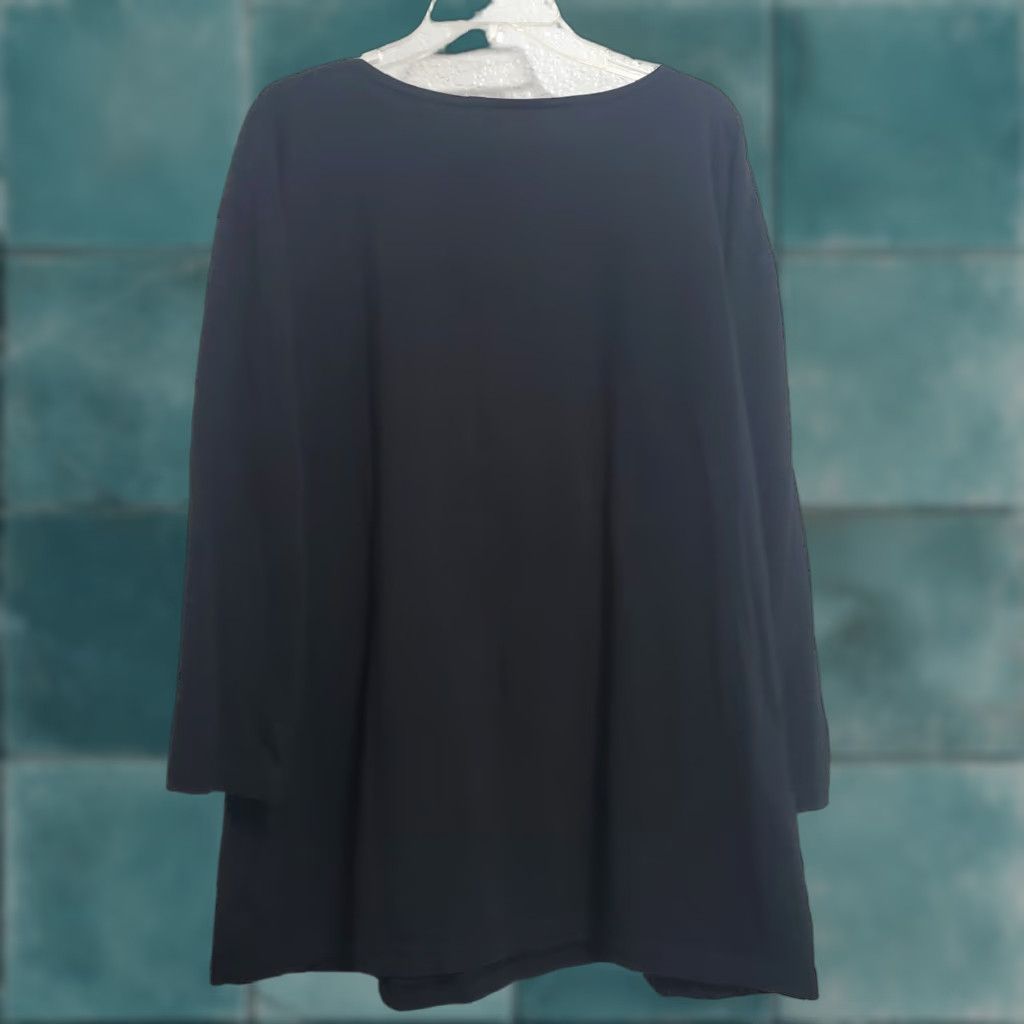 Vintage VINTAGE Bryn Walker Top Women M Black Organic Cotton Long Sleeve Relaxed Minimalist Size M / US 6-8 / IT 42-44 - 1 Thumbnail