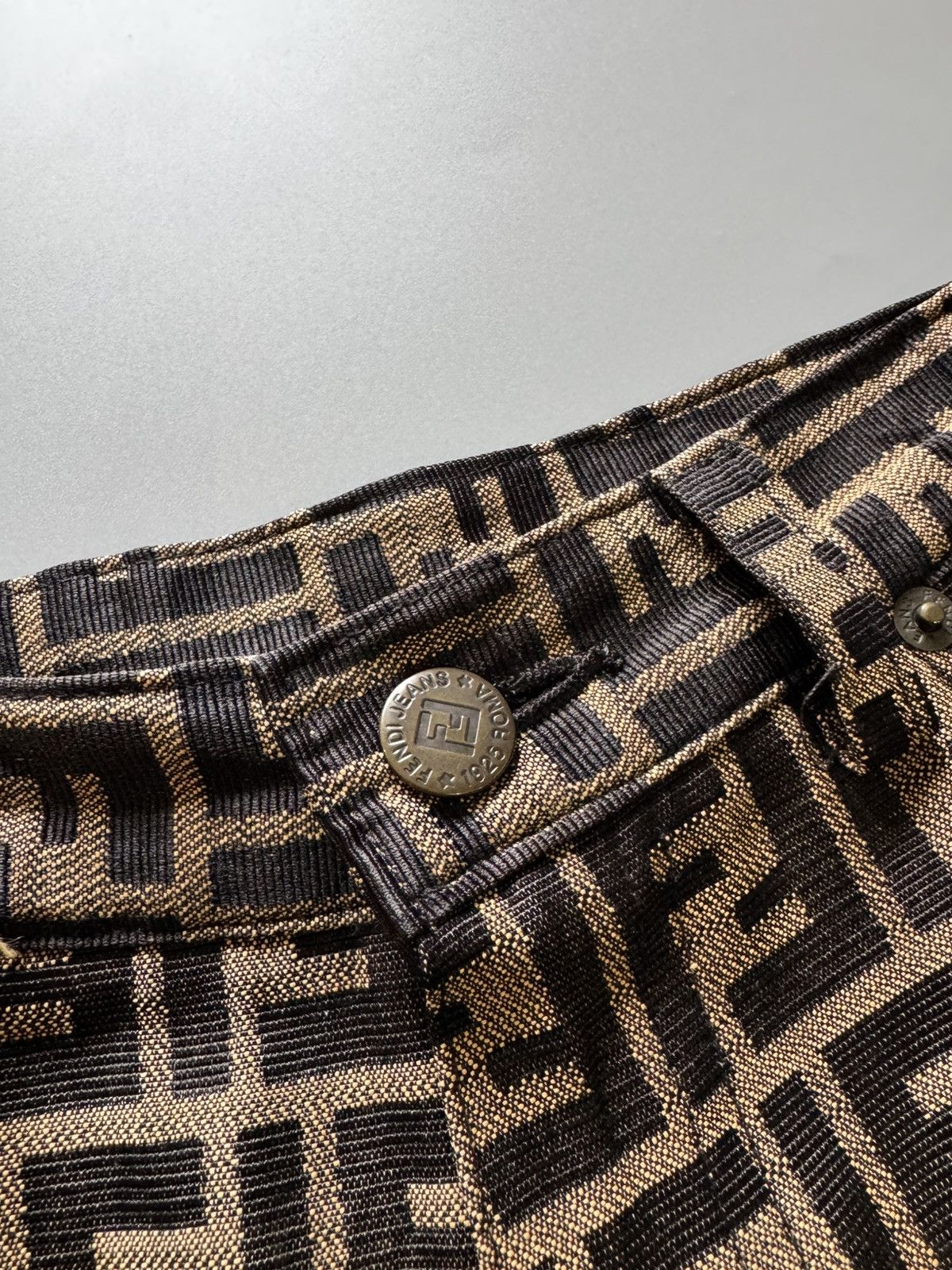 Fendi Vintage 1990s Fendi 'FF' Monogram Pants Size 34" / US 12 / IT 48 - 3 Thumbnail
