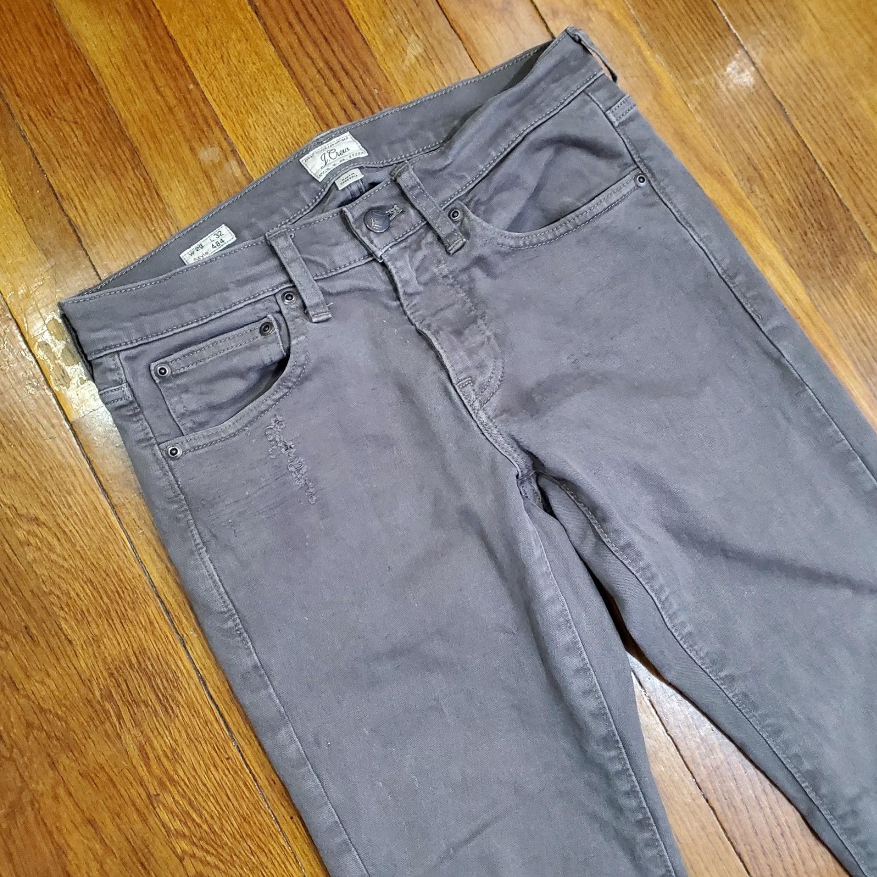 J.Crew J.CREW 484 Pants Slim Chino 5 Pocket Mens Brown 31x32 Denim Twill Flat Front Casual Size US 29 - 6 Thumbnail