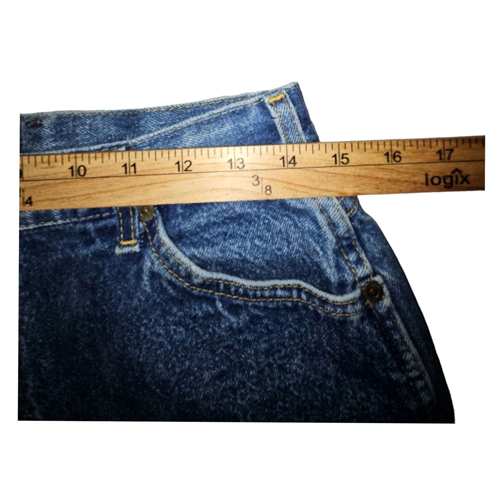 Lee VINTAGE Lee Tapered Jeans Women 16 Tall High Rise 90s Hipster Logo Blue Denim Size 38" / US 16 / IT 52 - 3 Thumbnail