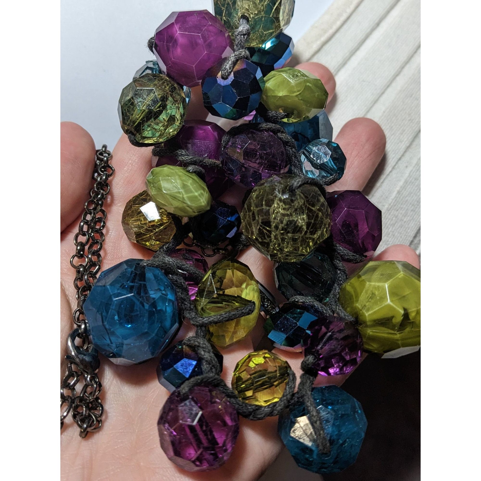 Other Chunky Cool Tone Rainbow Beaded Necklace Size ONE SIZE - 11 Thumbnail