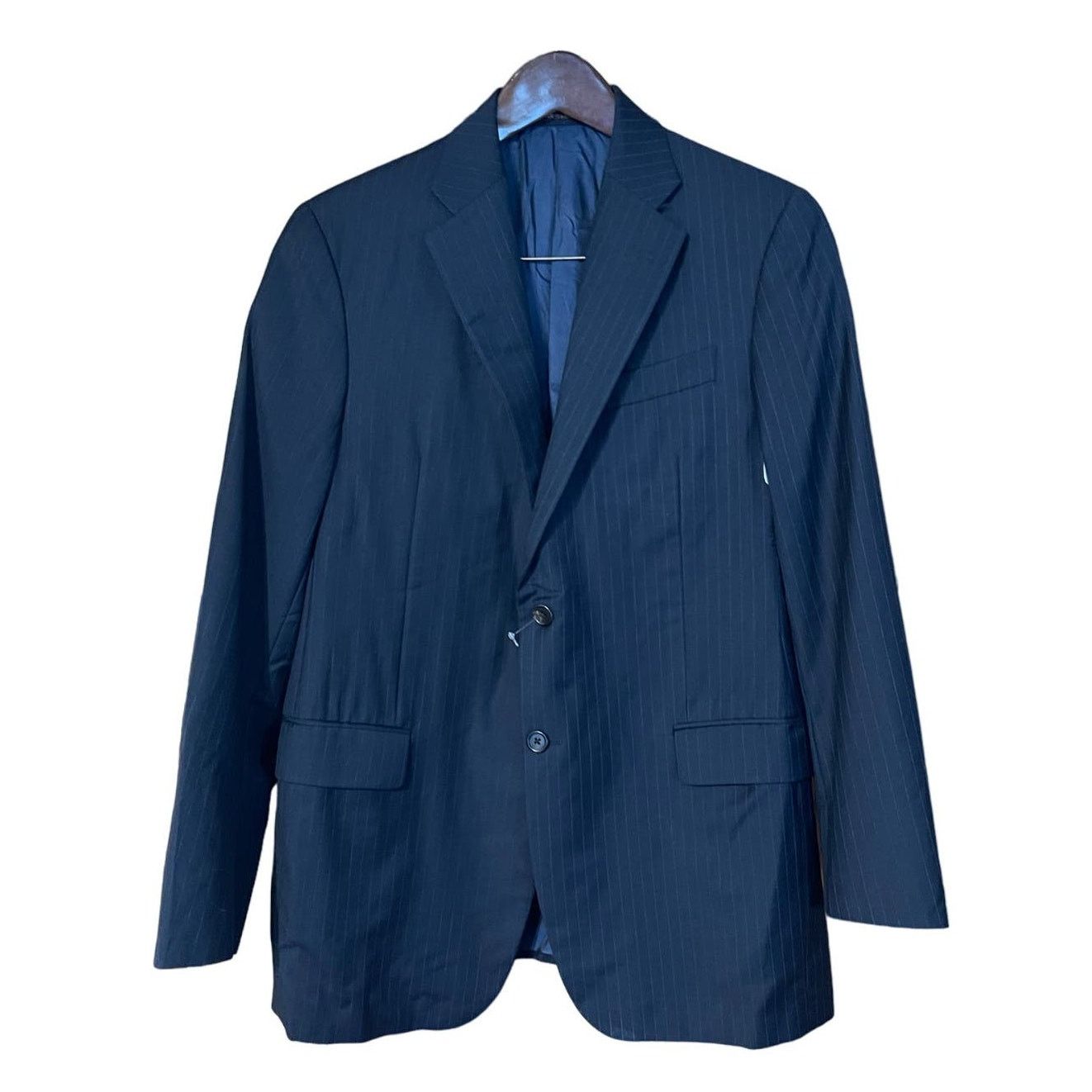Hickey Freeman Mens Wool Blue Pinstripe Sports Jacket 42R
