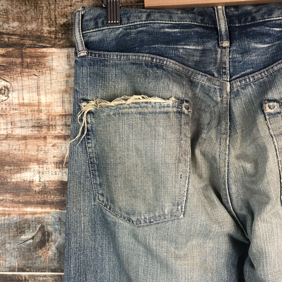 Japanese Brand DL Japanese Brand Blue Distressed Denim Pants #C089 Size US 31 - 15 Thumbnail