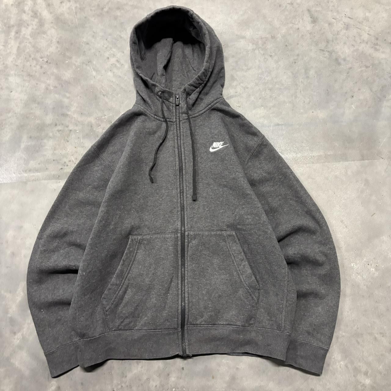 Nike × Vintage Crazy Vintage Y2K/2000s Grey Nike Streetwear Essential Zip Up Hoodie! Size US M / EU 48-50 / 2 - 1 Thumbnail
