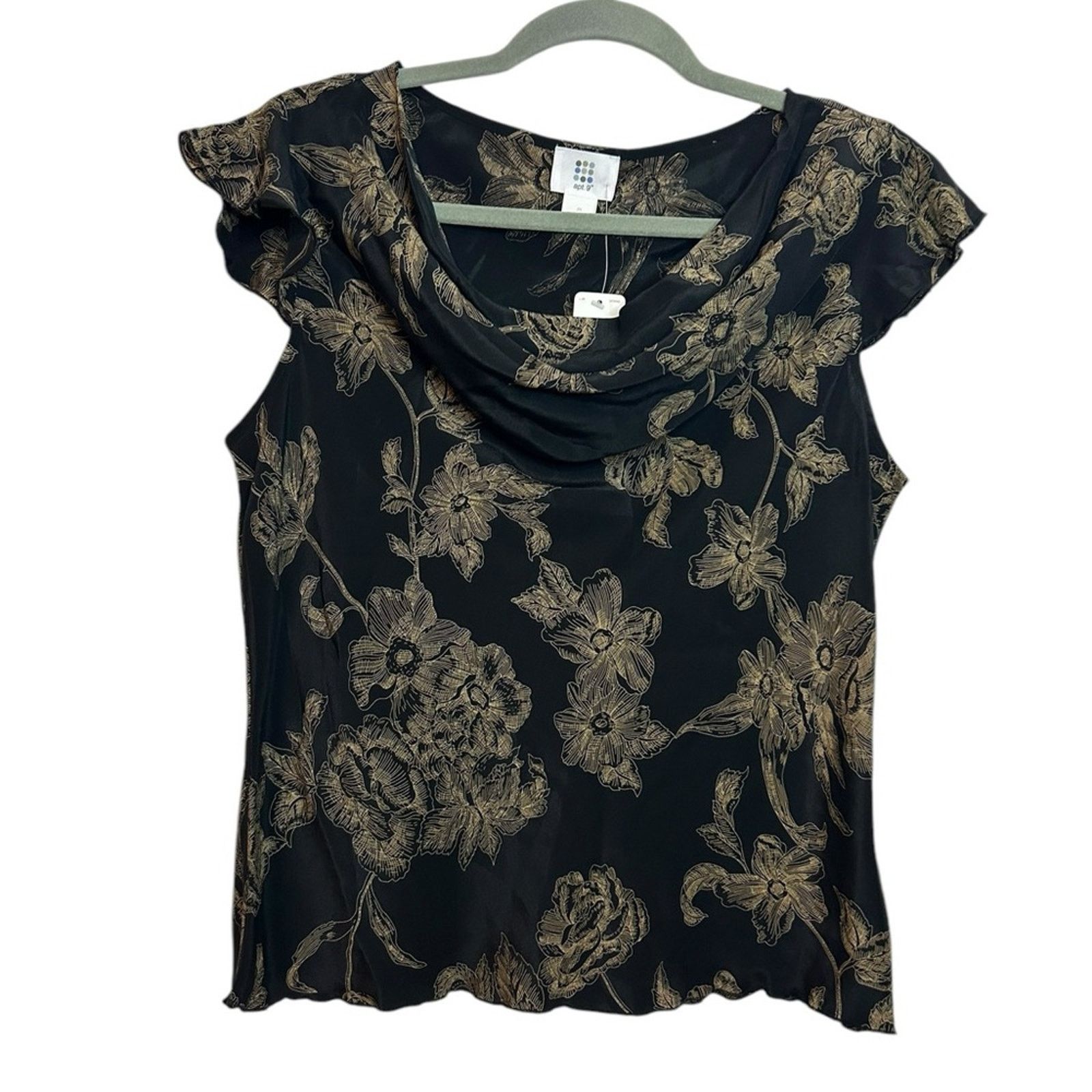 Apt. 9 Nwt Apt. 9 Floral Y2K Silk Drape Neck Blouse Size M / US 6-8 / IT 42-44 - 1 Thumbnail
