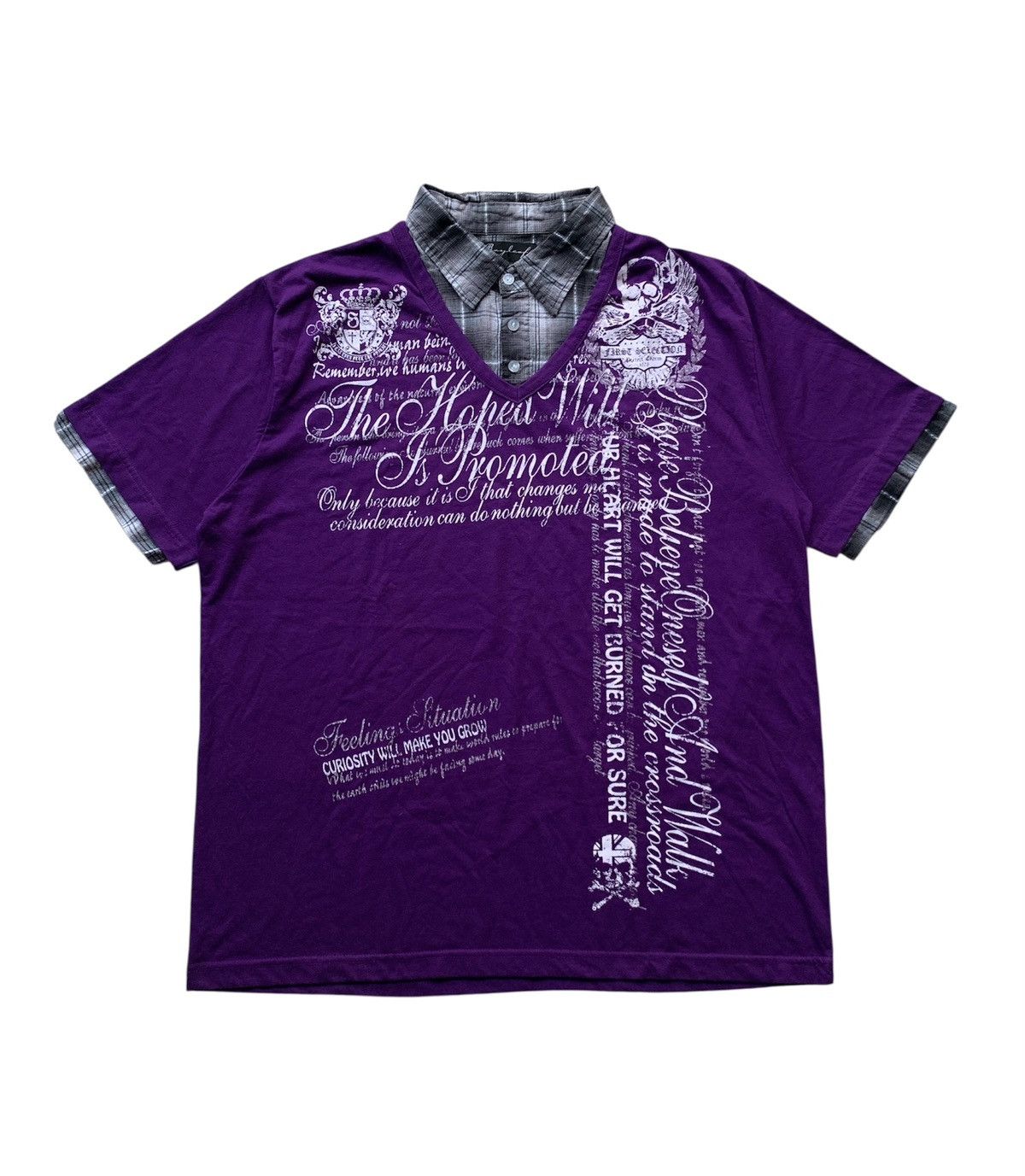 Japanese Brand Bay Leaf Poem Y2K ifsix LGB Vkei Double Layerd Tshirt Size US XL / EU 56 / 4 - 1 Thumbnail
