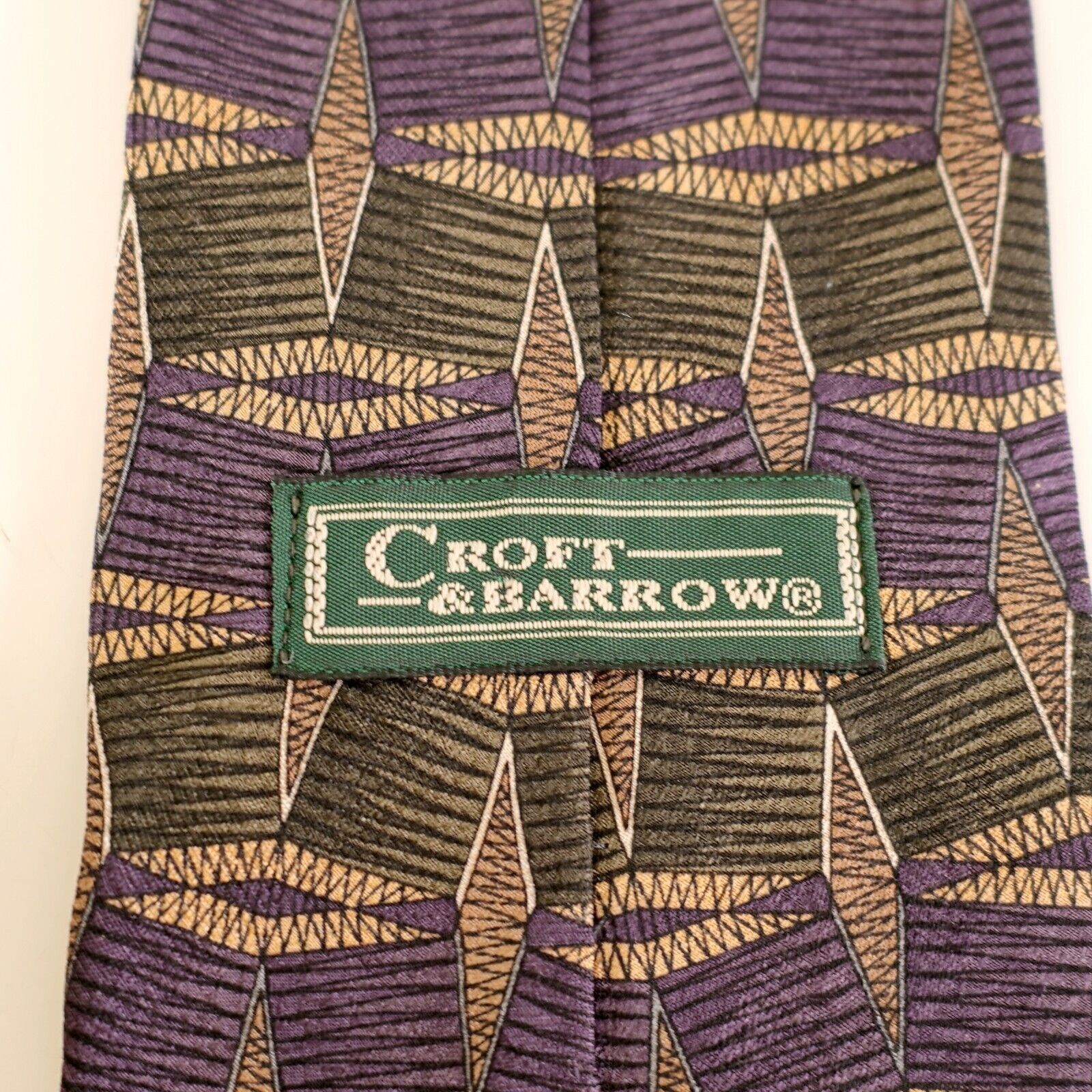 Croft & Barrow Croft & Barrow Purple Green Abstract Wide Silk Tie Size ONE SIZE - 3 Thumbnail