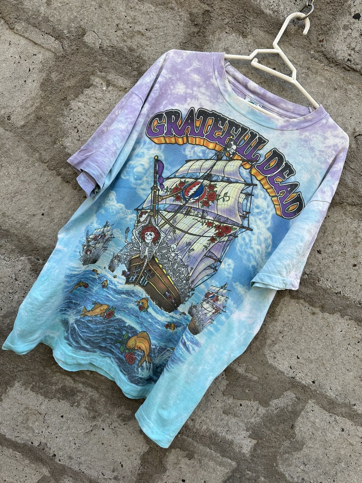 Grateful Dead × Liquid Blue × Vintage 1993 Vintage greatful dead ship of fools tie dye T-shirt Size US XL / EU 56 / 4 - 2 Thumbnail