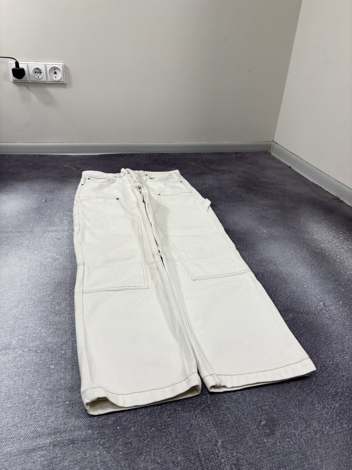 Jaded London Jaded London Double Knee Y2K Off White Skate Fit Baggy Jeans Size US 32 / EU 48 - 3 Thumbnail