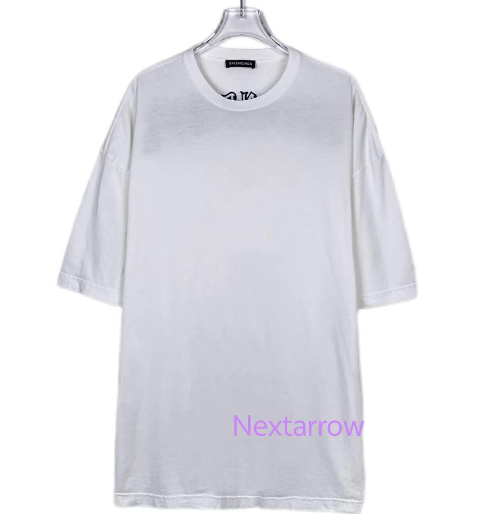 Balenciaga Balenciaga logo printed round neck white cotton short slee Size US S / EU 44-46 / 1 - 1 Thumbnail