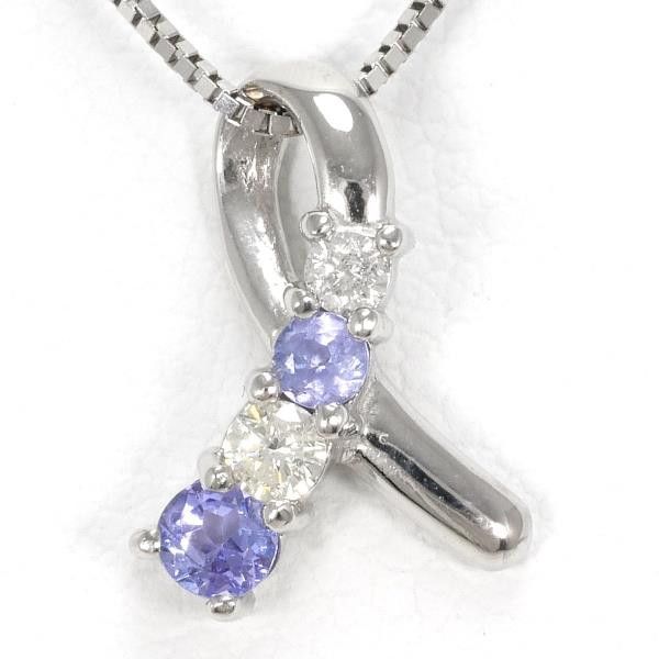 Other Other K14 White Gold Tanzanite Necklace 40cm Metal Necklace in Great Condition Size ONE SIZE - 1 Thumbnail