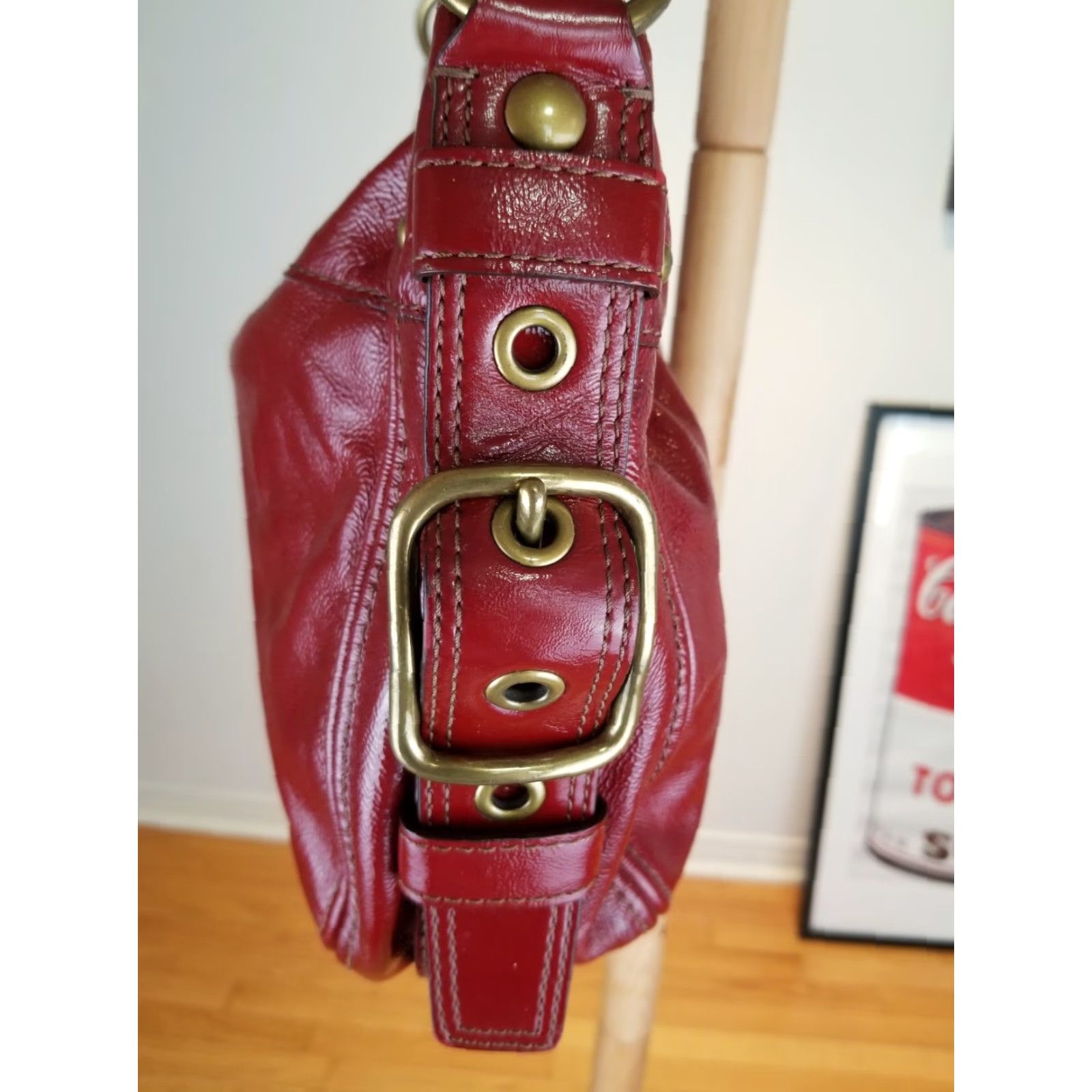 Coach VINTAGE COACH RED LEATHER SHOULDER HAND BAG SZ 13'X9'X4' 12735 Size ONE SIZE - 4 Thumbnail