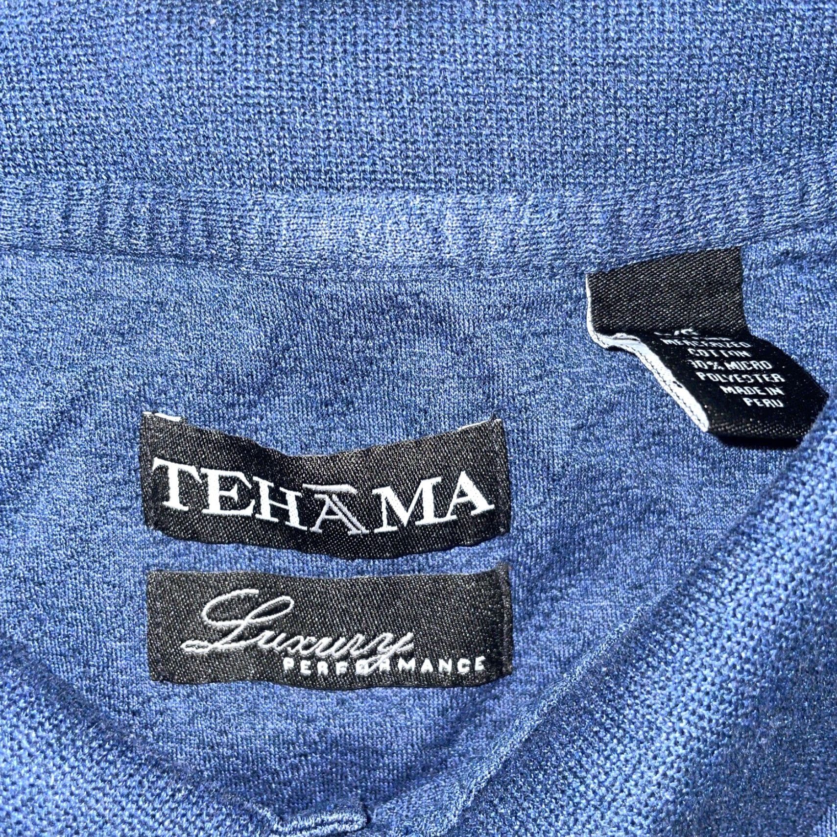 Vintage Tehama luxery performance Blue Longsleeve Polo Mens L Size US L / EU 52-54 / 3 - 3 Thumbnail