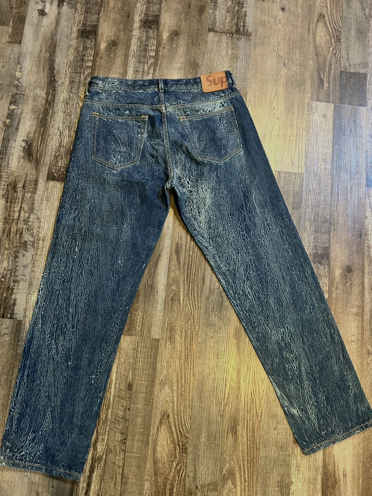 Supreme SUPREME Crackle jeans Blue Size US 32 / EU 48 - 3 Thumbnail