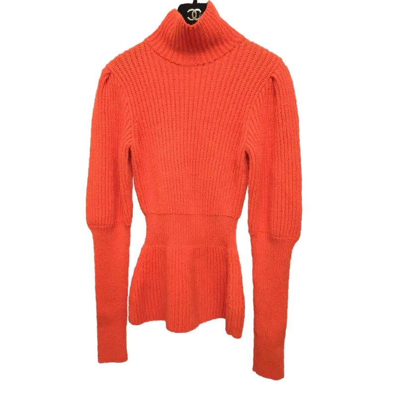 Dior Dior Orange Wool Women's Sweater 0089 Size XS / US 0-2 / IT 36-38 - 1 Thumbnail