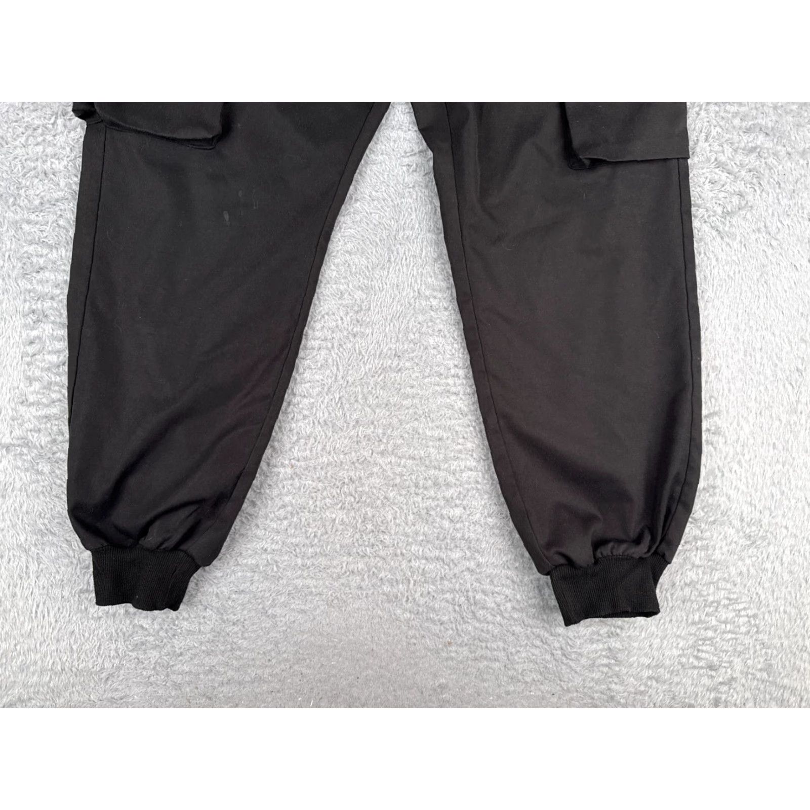 Shein Shein Pants Women Small Black Cargo Jogger Tapered High Rise Polyester 32x27 Womens Size 28" / US 6 / IT 42 - 2 Thumbnail