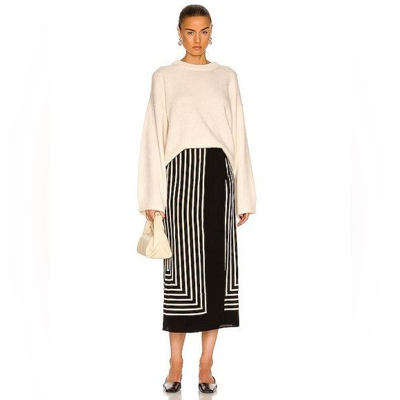 Toteme TOTEME Monogram Silk Jacquard Wrap Logo Skirt EU 42 Size 28" / US 6 / IT 42 - 4 Thumbnail