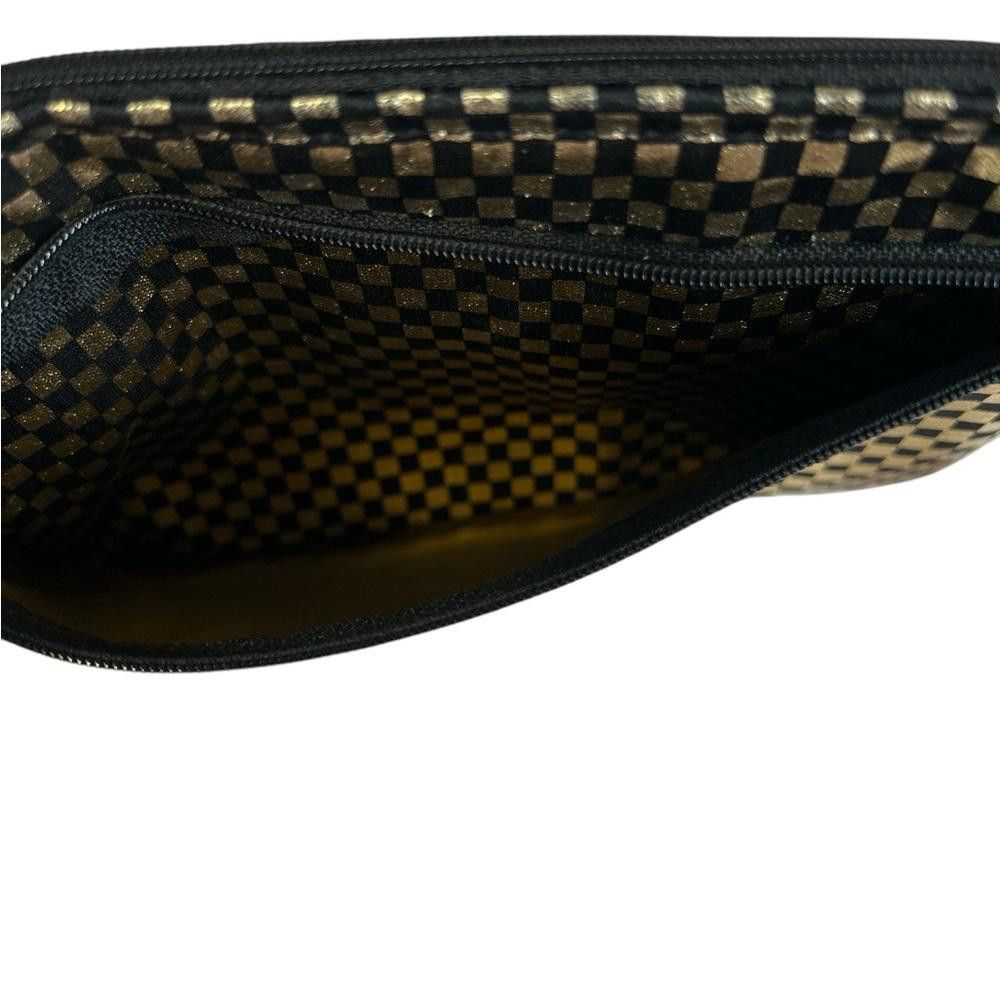 Designer Maggi B Gold and Black Checkered Clutch Size ONE SIZE - 4 Thumbnail
