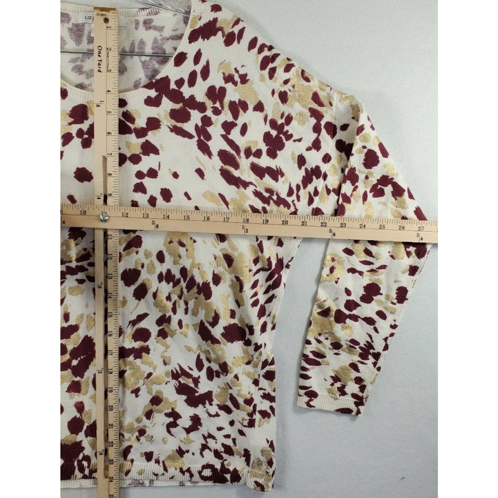 Liz Claiborne LIZ CLAIBORNE Shirt Womens Medium Long Sleeve 100% Cotton Boat Neck Size M / US 6-8 / IT 42-44 - 3 Thumbnail