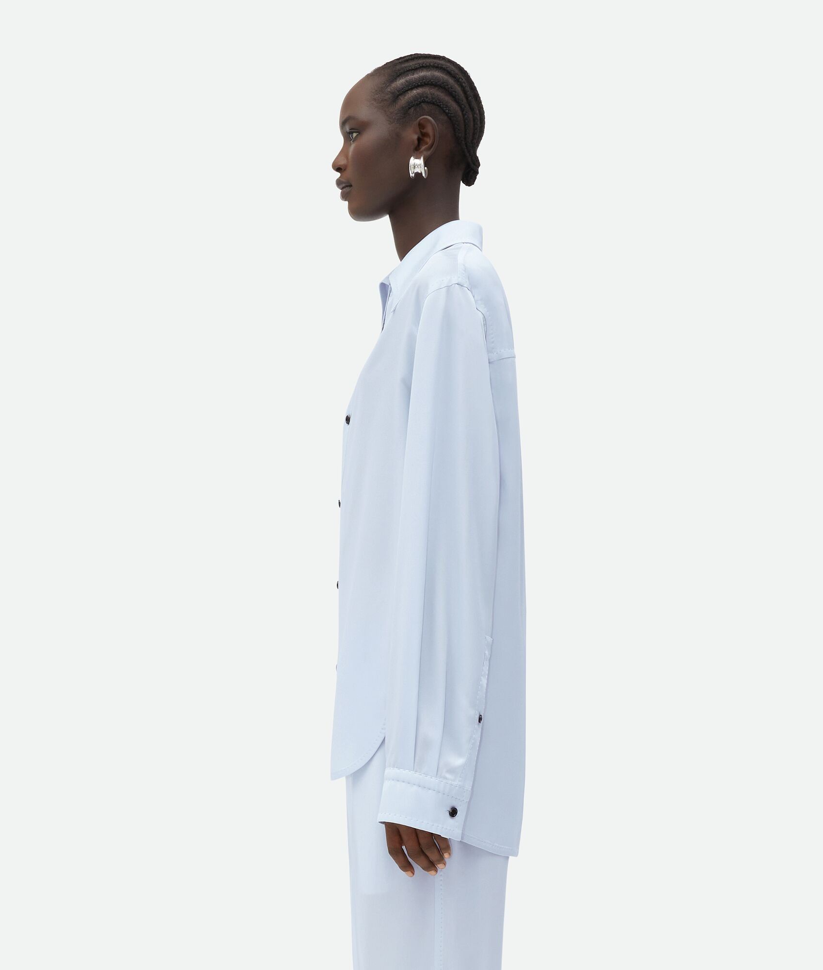 Bottega Veneta o1n1vont0425 Viscose Twill Shirt in Morning Mist Size XL / US 12-14 / IT 48-50 - 2 Thumbnail