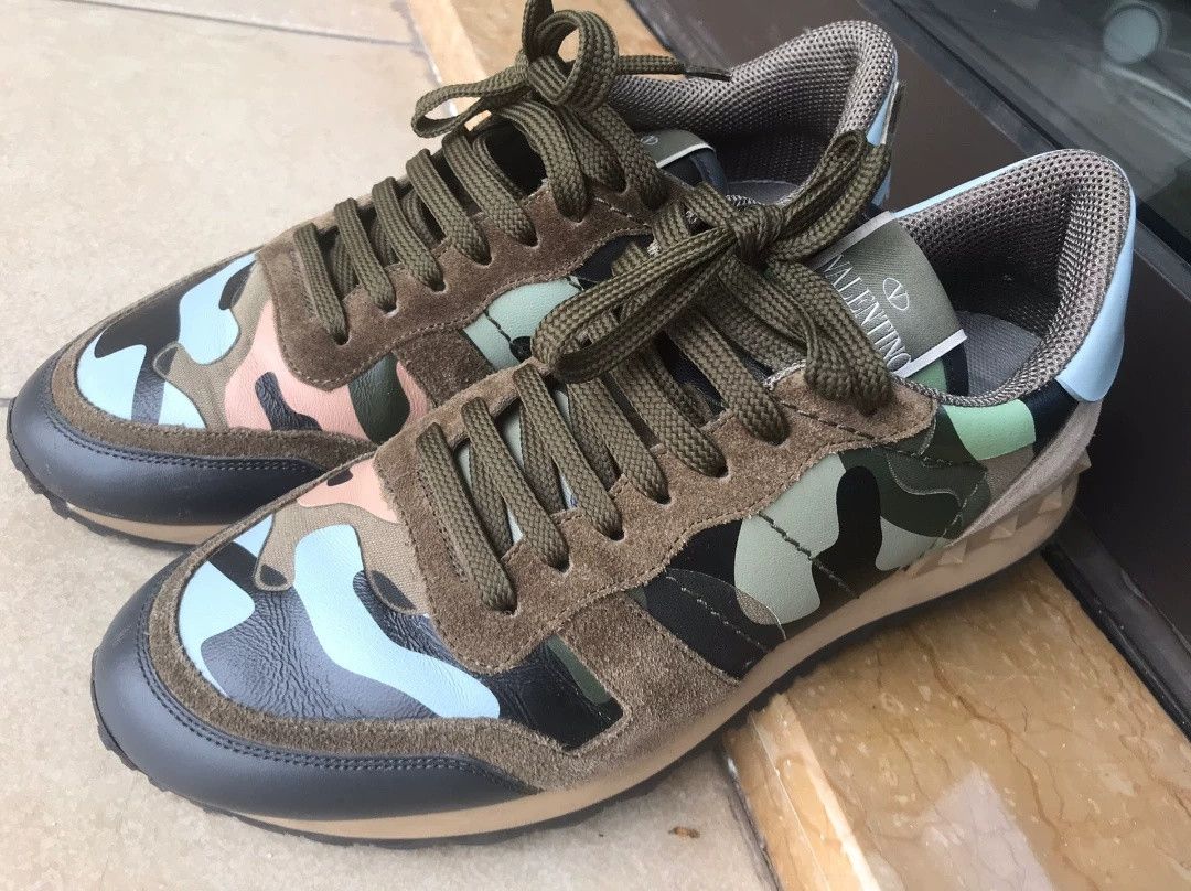 Valentino Valentino Camouflage Green Sneakers Size US 7 / EU 40 - 1 Thumbnail