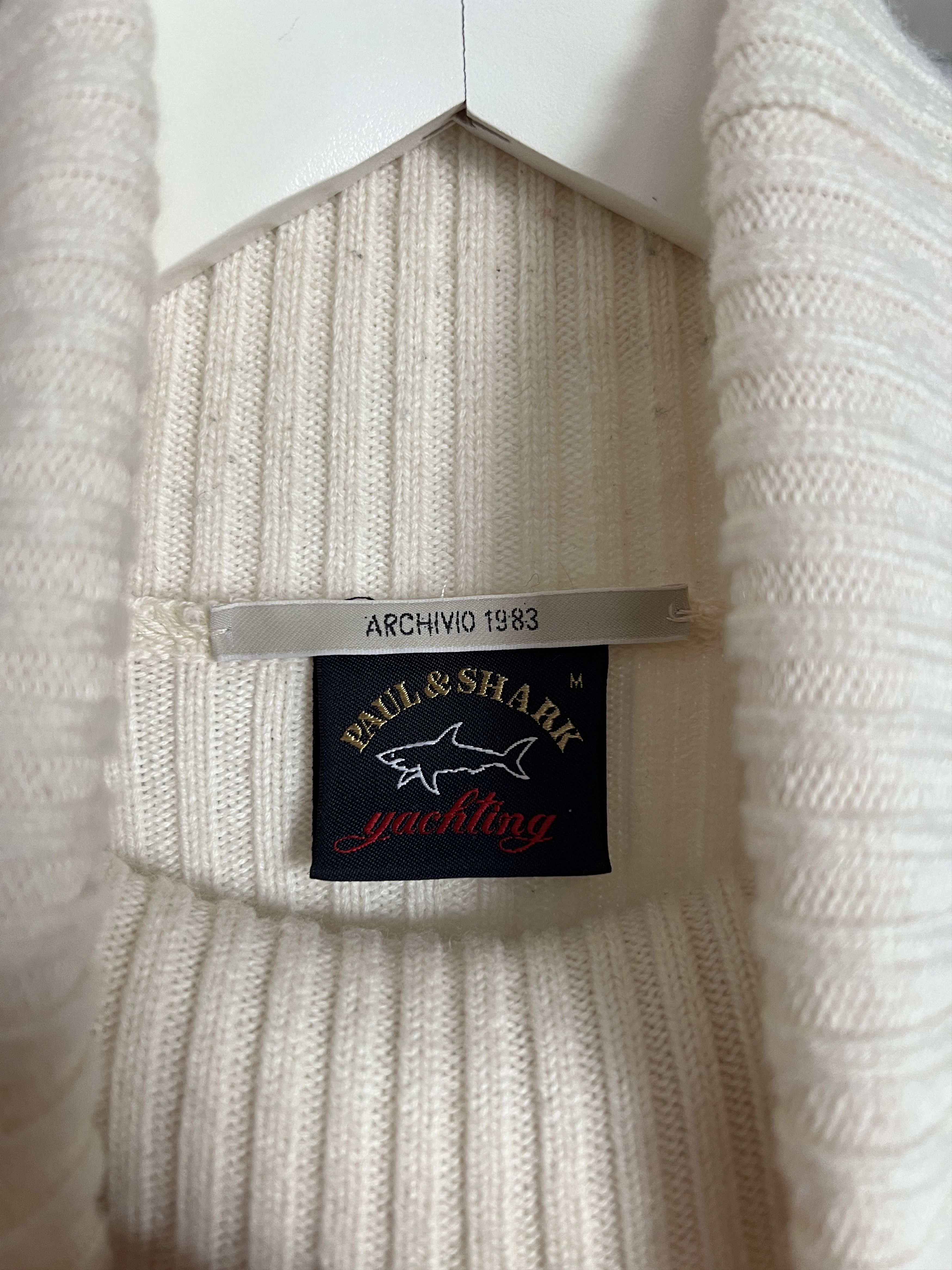 Paul & Shark PAUL & SHARK Archive 1983 Sweater Fisherman Wool White Beige Size US M / EU 48-50 / 2 - 7 Thumbnail