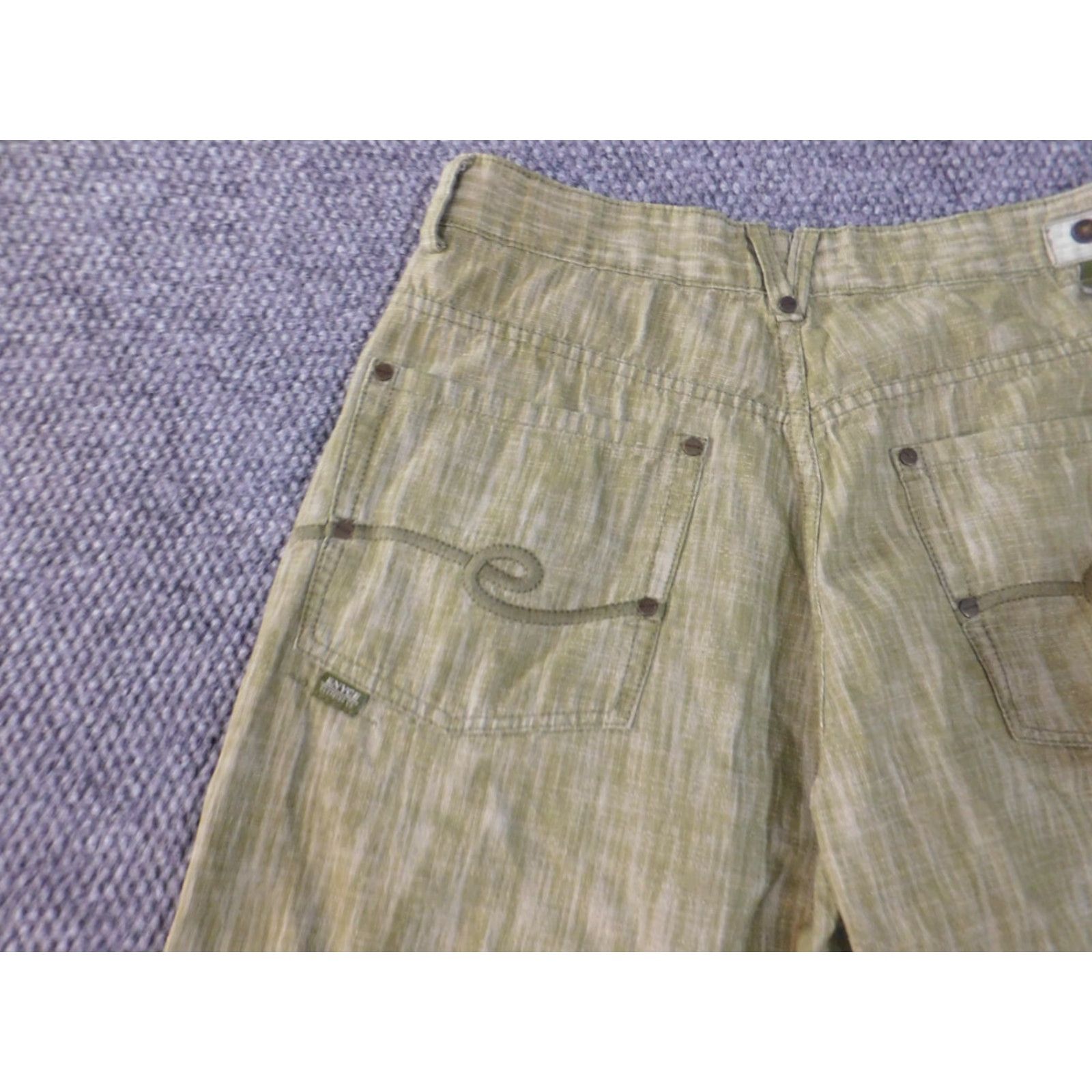 Enyce Enyce Denim Shorts 34 Green Vintage Retro Hip-Hop Men Regular 34 Cotton Zip Flat Front Logo" Size US 34 / EU 50 - 7 Thumbnail