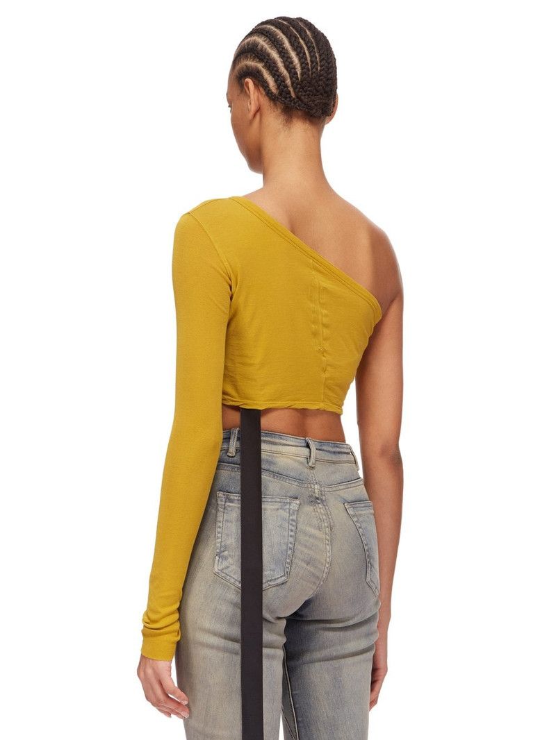 Rick Owens o1y0126 One-Shoulder Tank Top in Yellow Size S / US 4 / IT 40 - 3 Thumbnail