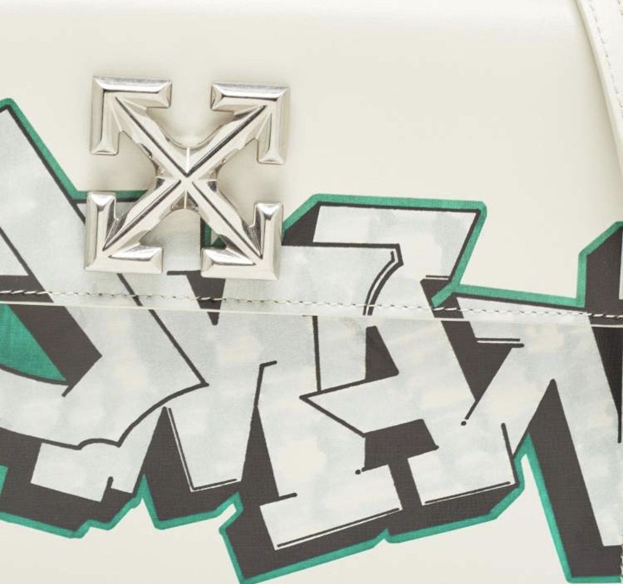 Off-White Off-White White Leather Graffiti 2.8 Jitney Top Handle Bag Size ONE SIZE - 2 Thumbnail