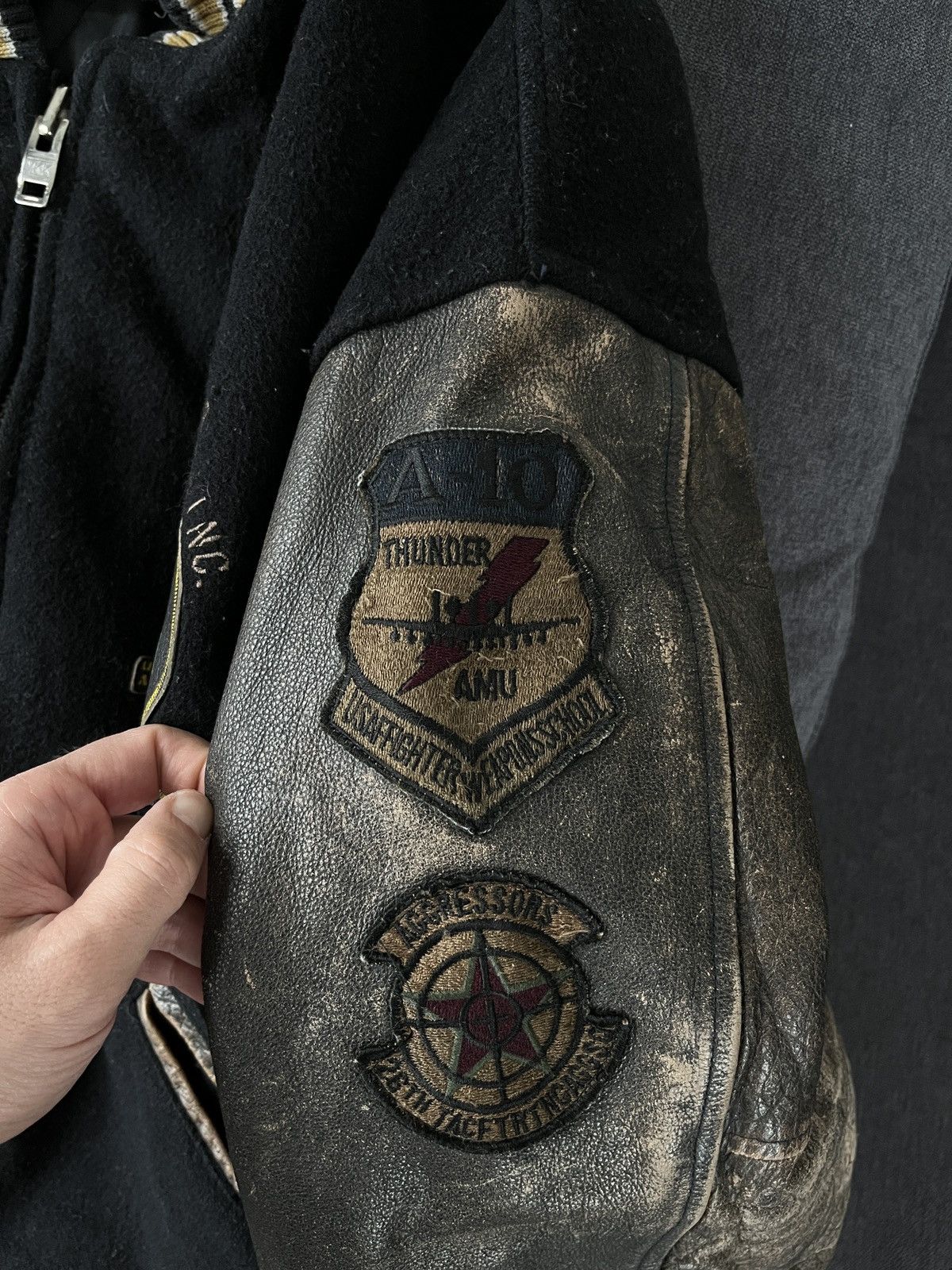 Vintage Wilker Inc. Knoxville Tn Military W-27 Flyers Bomber Jacket Size US L / EU 52-54 / 3 - 13 Thumbnail