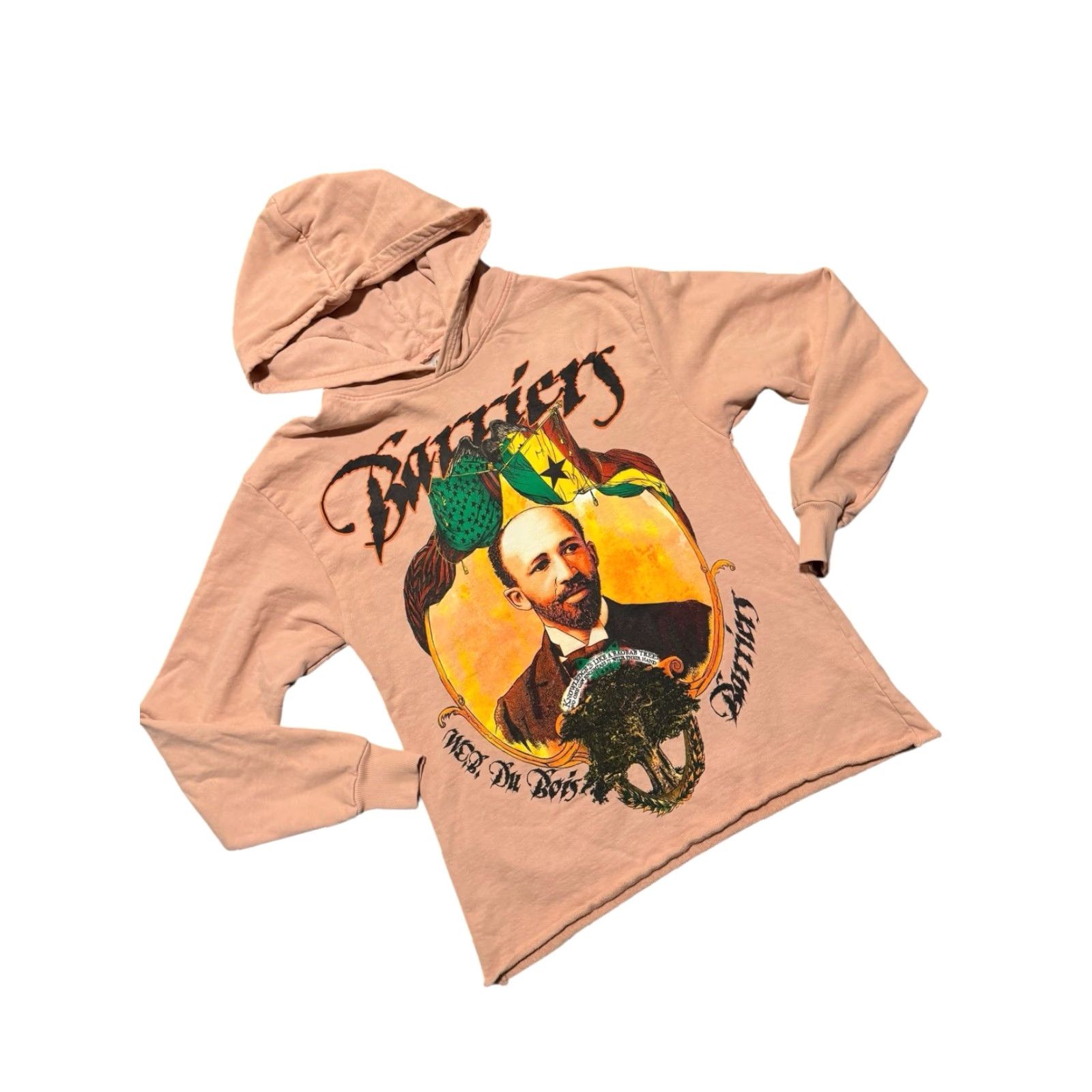Vintage Barriers Worldwide W.E.B. Du Bois Hoodie Peach Tan Longsleeve Cropped Size M HTF Size US M / EU 48-50 / 2 - 3 Thumbnail